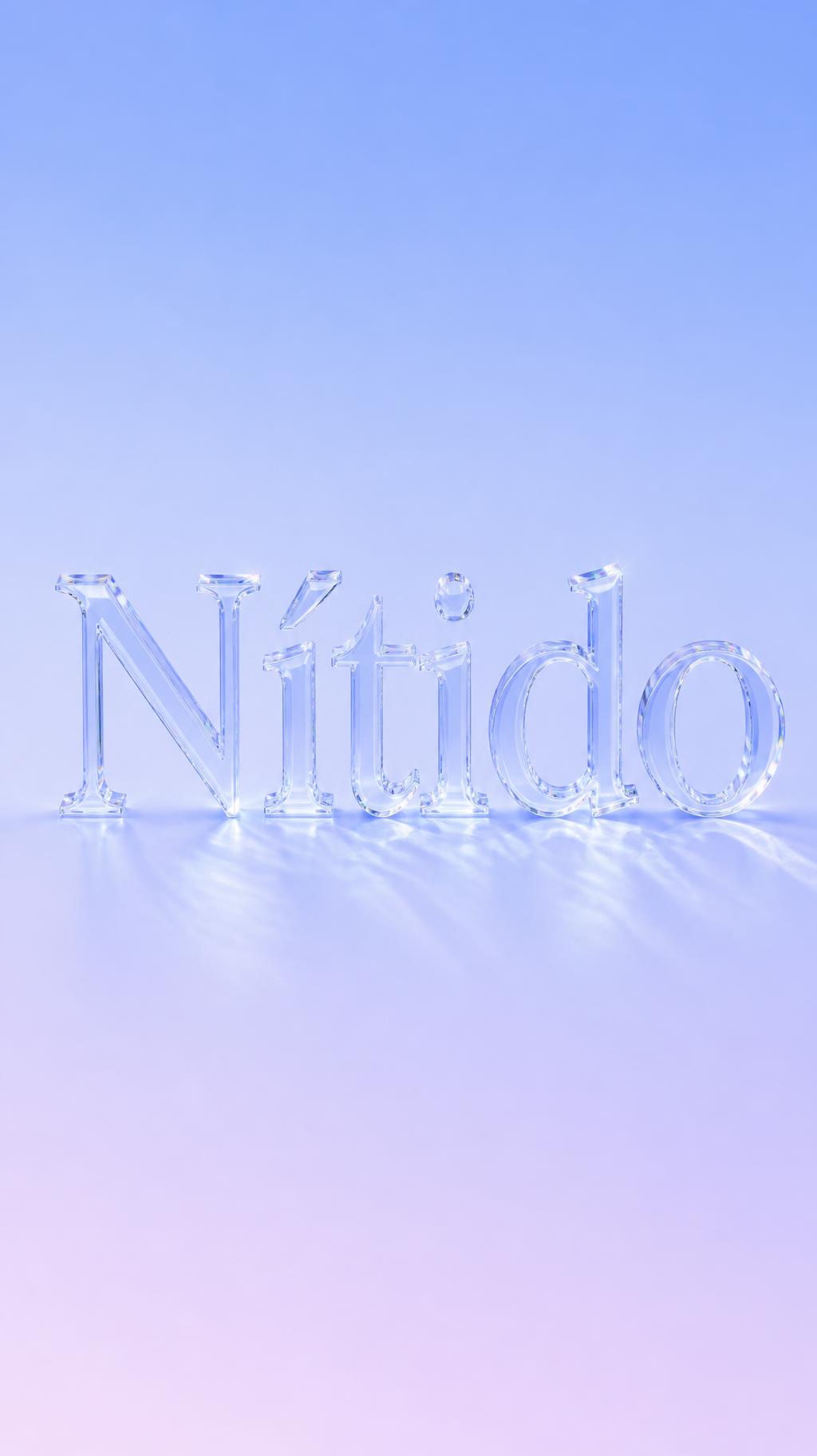 "Nítido" — Glass | AI Text Effect Generator