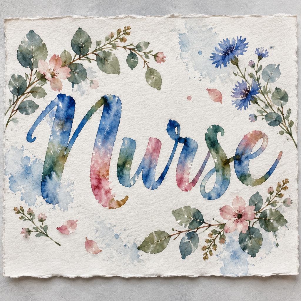 "Nurse" — Watercolor text effect