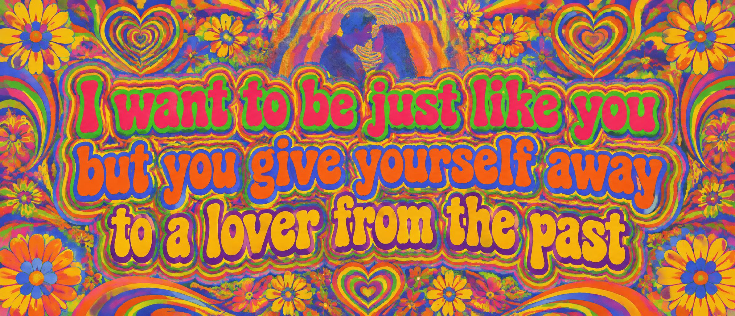 "I want to be just like you but you give yourself away to a lover from the past" — Psychedelic text effect