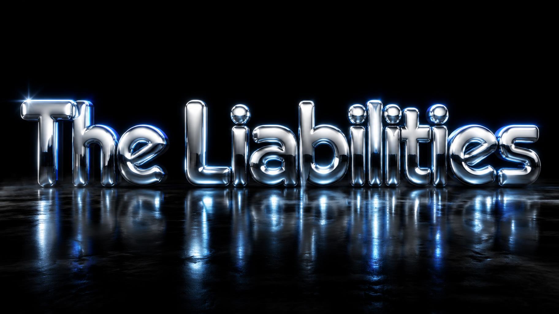 "The Liabilities" — Chrome Metal 3d | AI Text Effect Generator