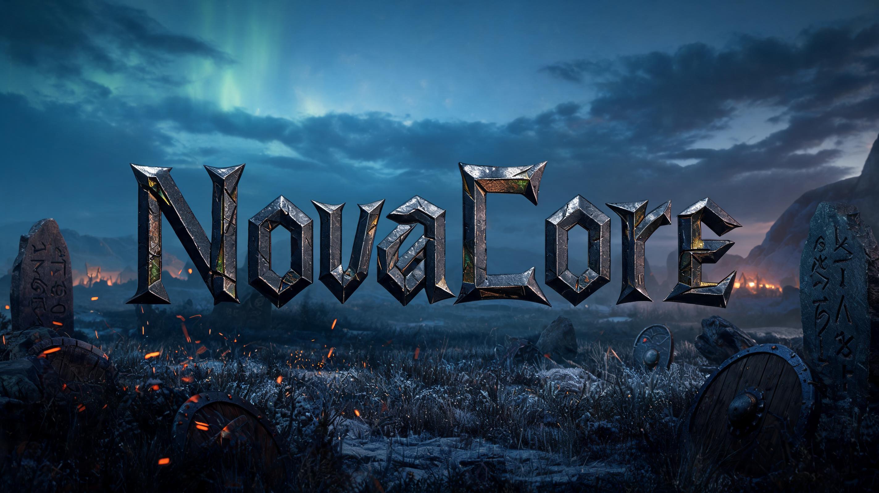 "NovaCore" — Viking | AI Text Effect Generator