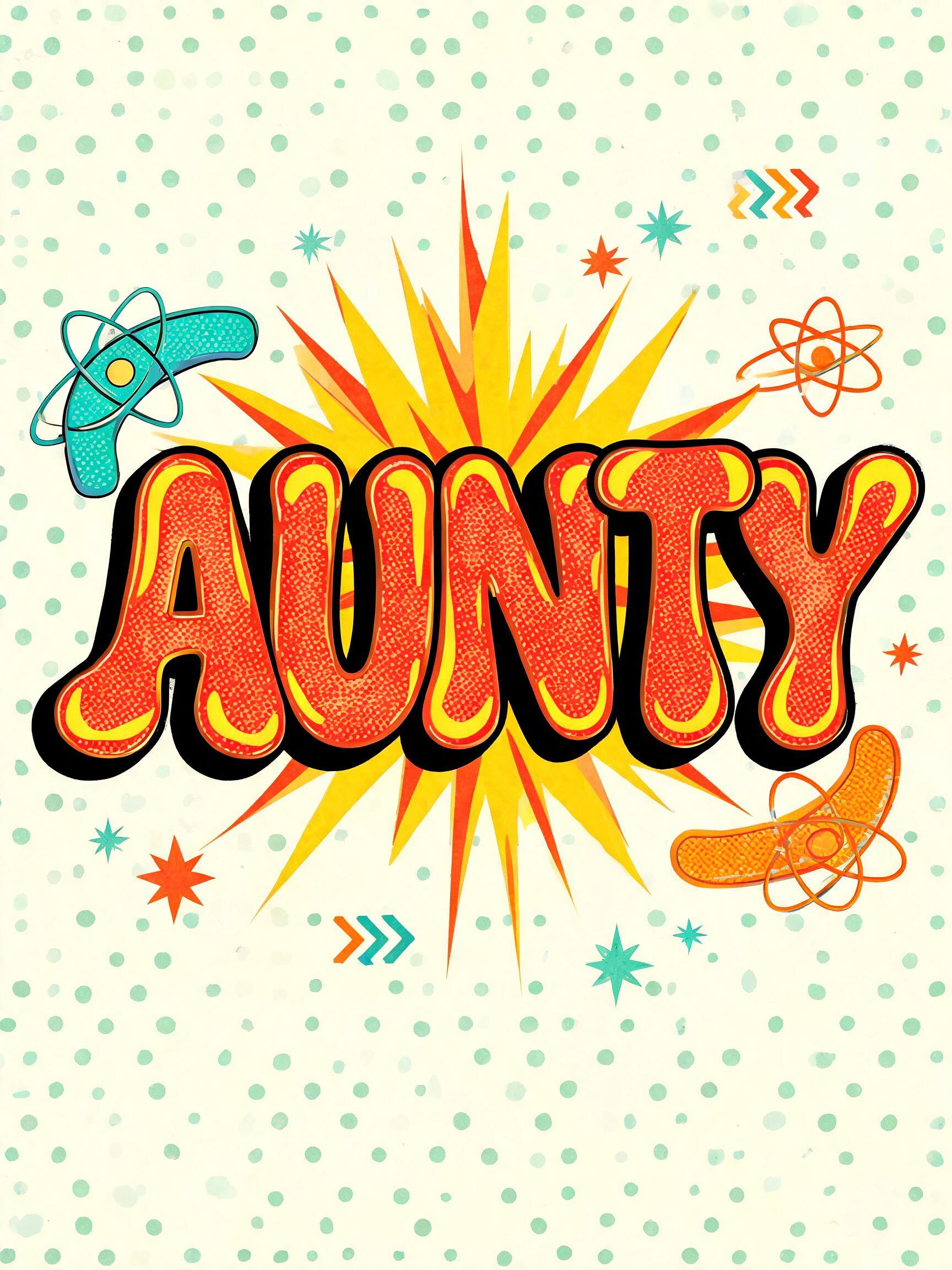 "Aunty" — Retro Pop text effect