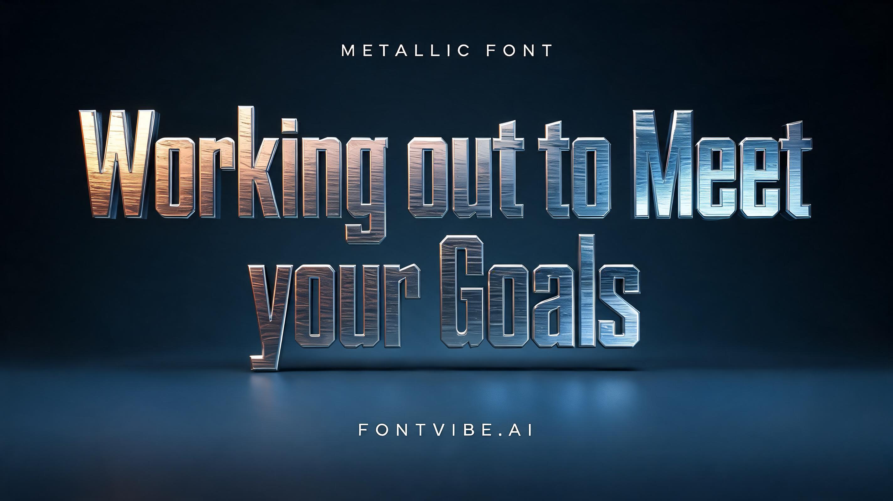 "Working out to Meet your Goals" — Metallic | AI Text Effect Generator