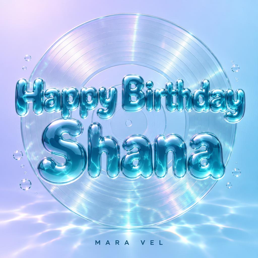 "Happy Birthday Shana" — Glass Liquid | AI Text Effect Generator