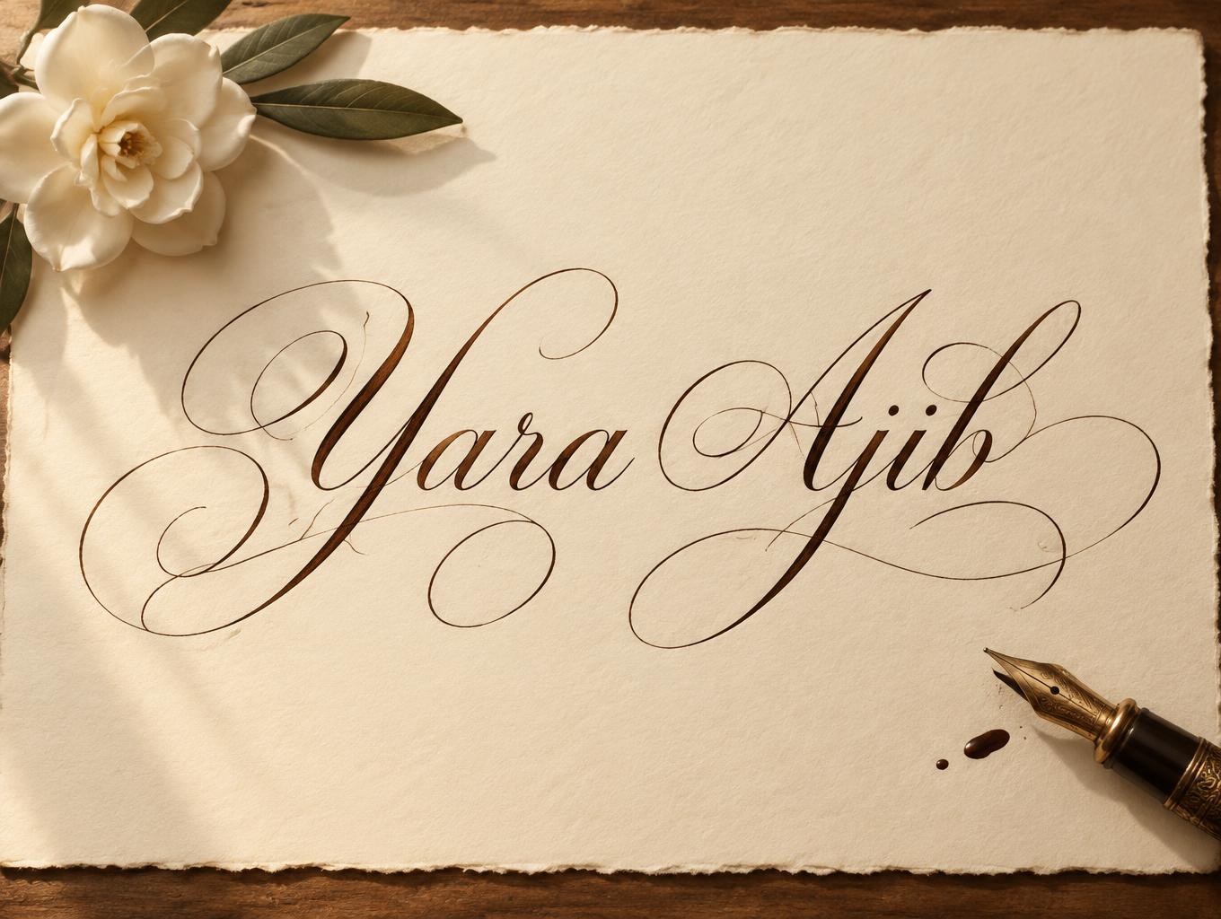 "Yara Ajib" —  | AI Text Effect Generator
