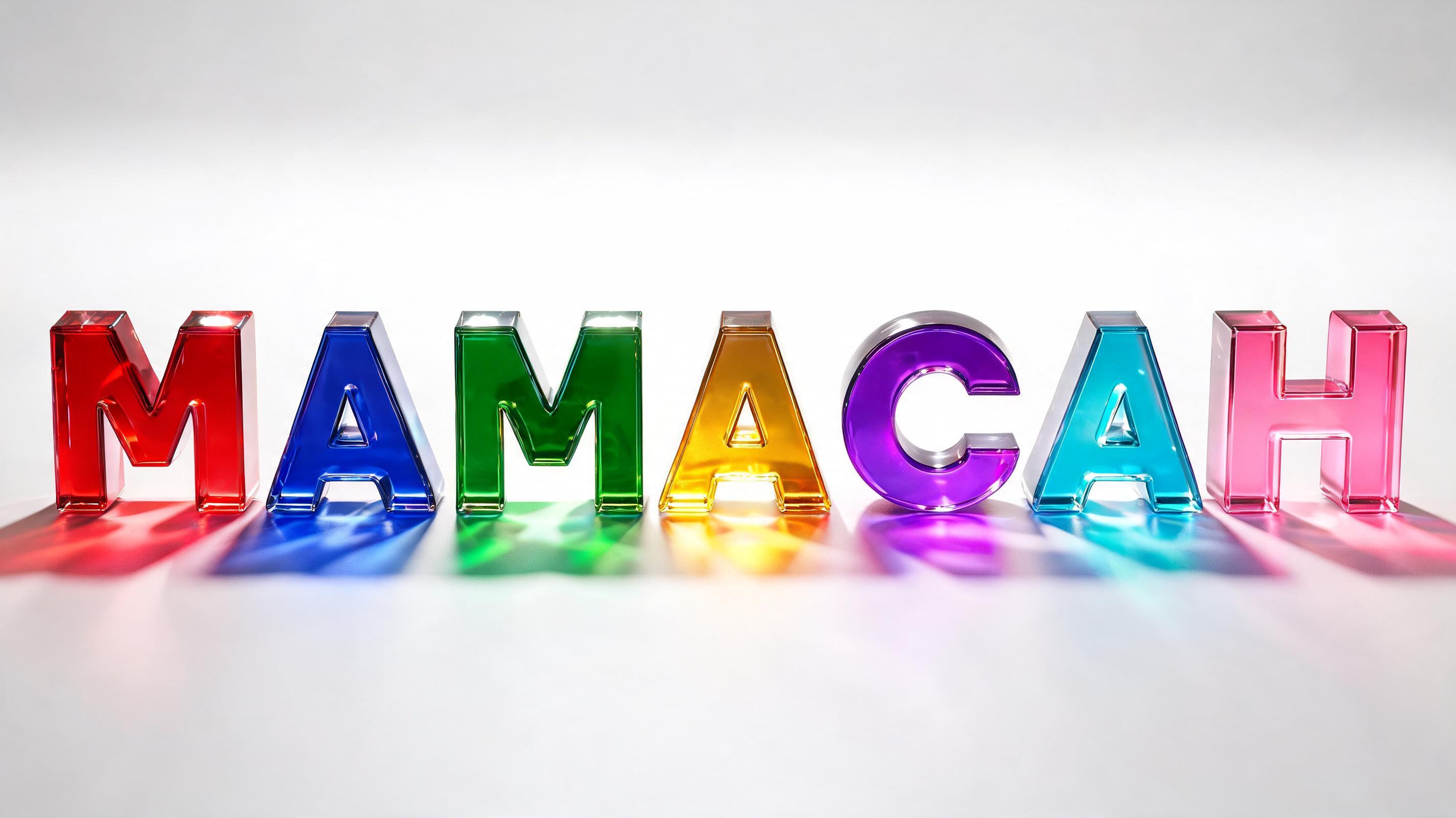 "MAMACAH" — Glass Color | AI Text Effect Generator