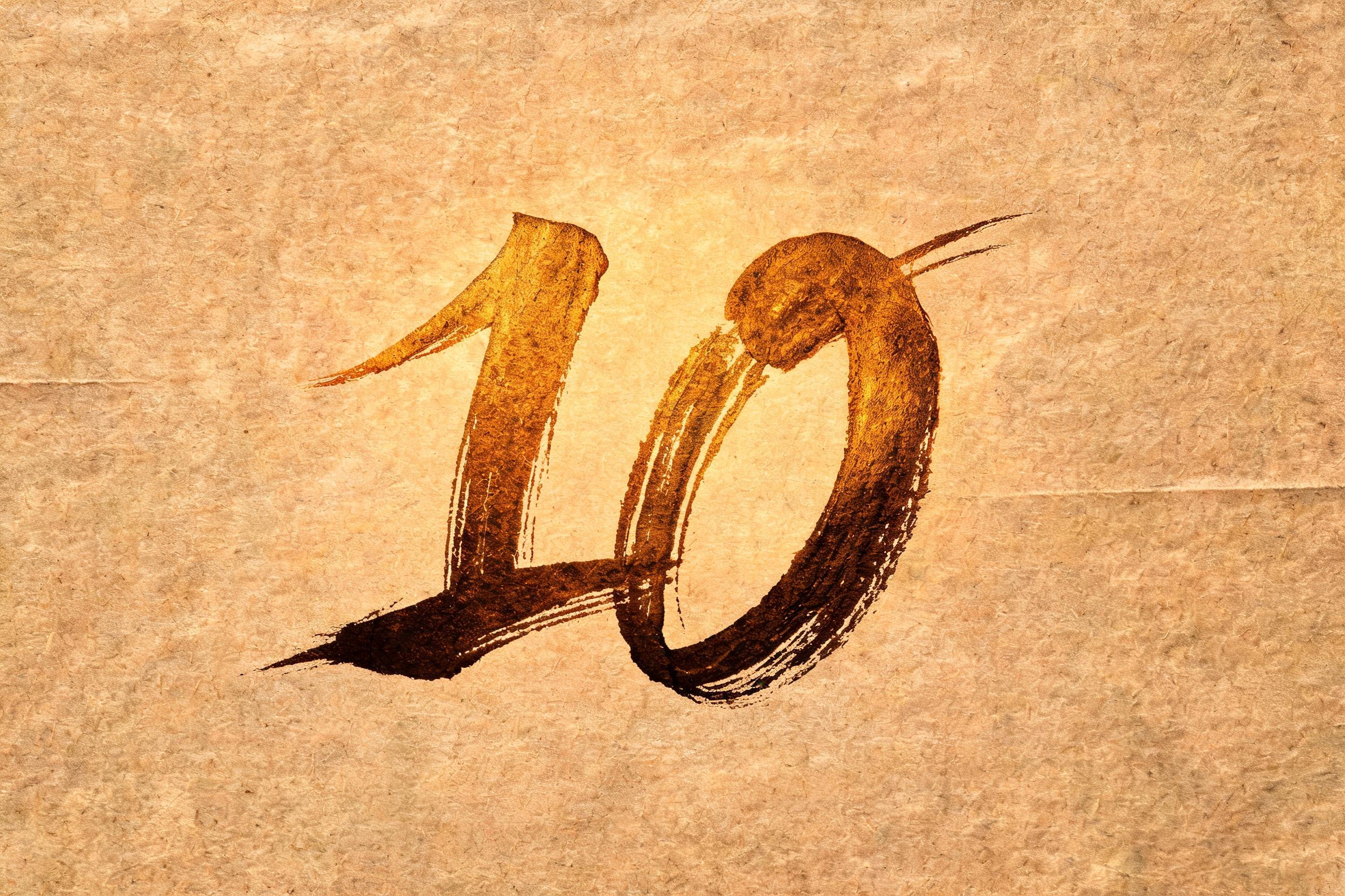 "10" — Brush Stroke | AI Text Effect Generator