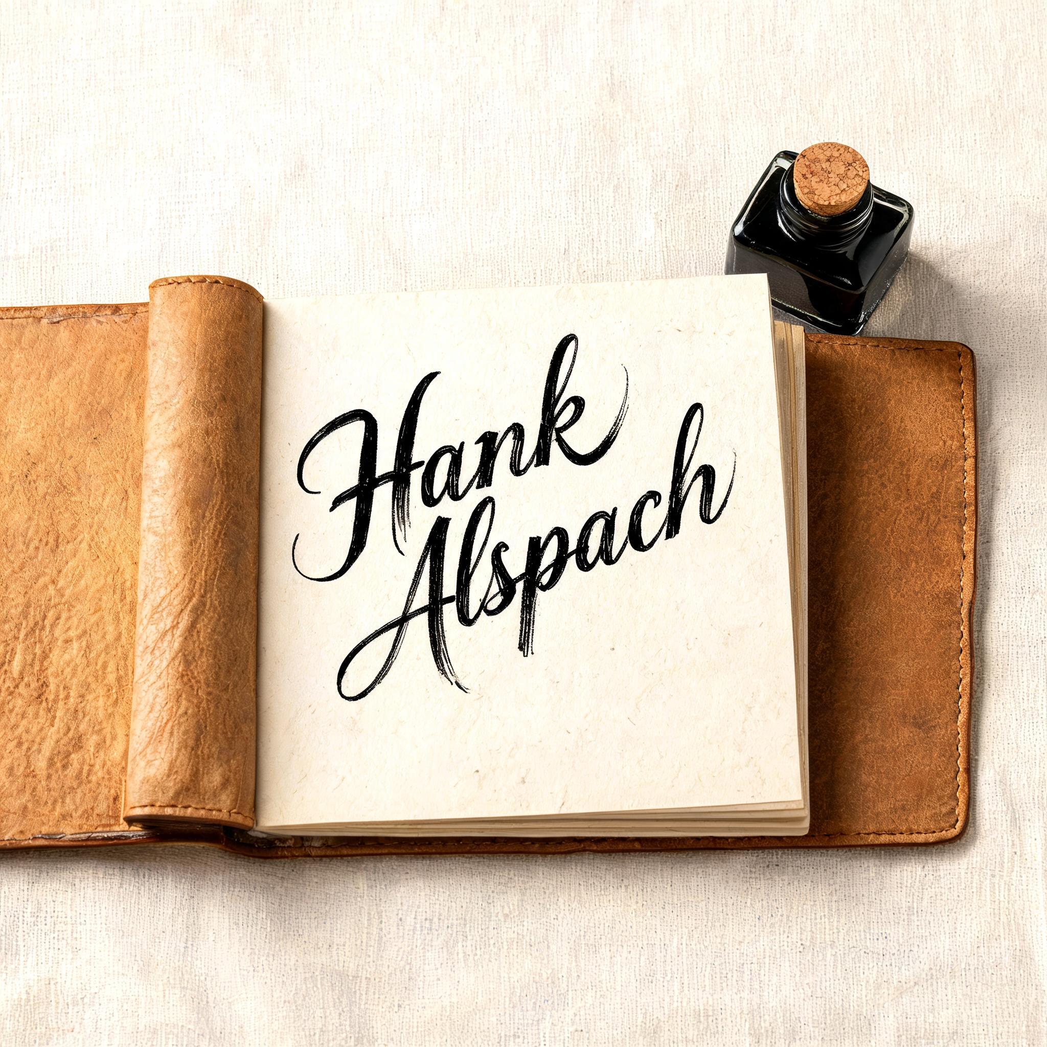 "Hank Alspach" — Brush Stroke | AI Text Effect Generator