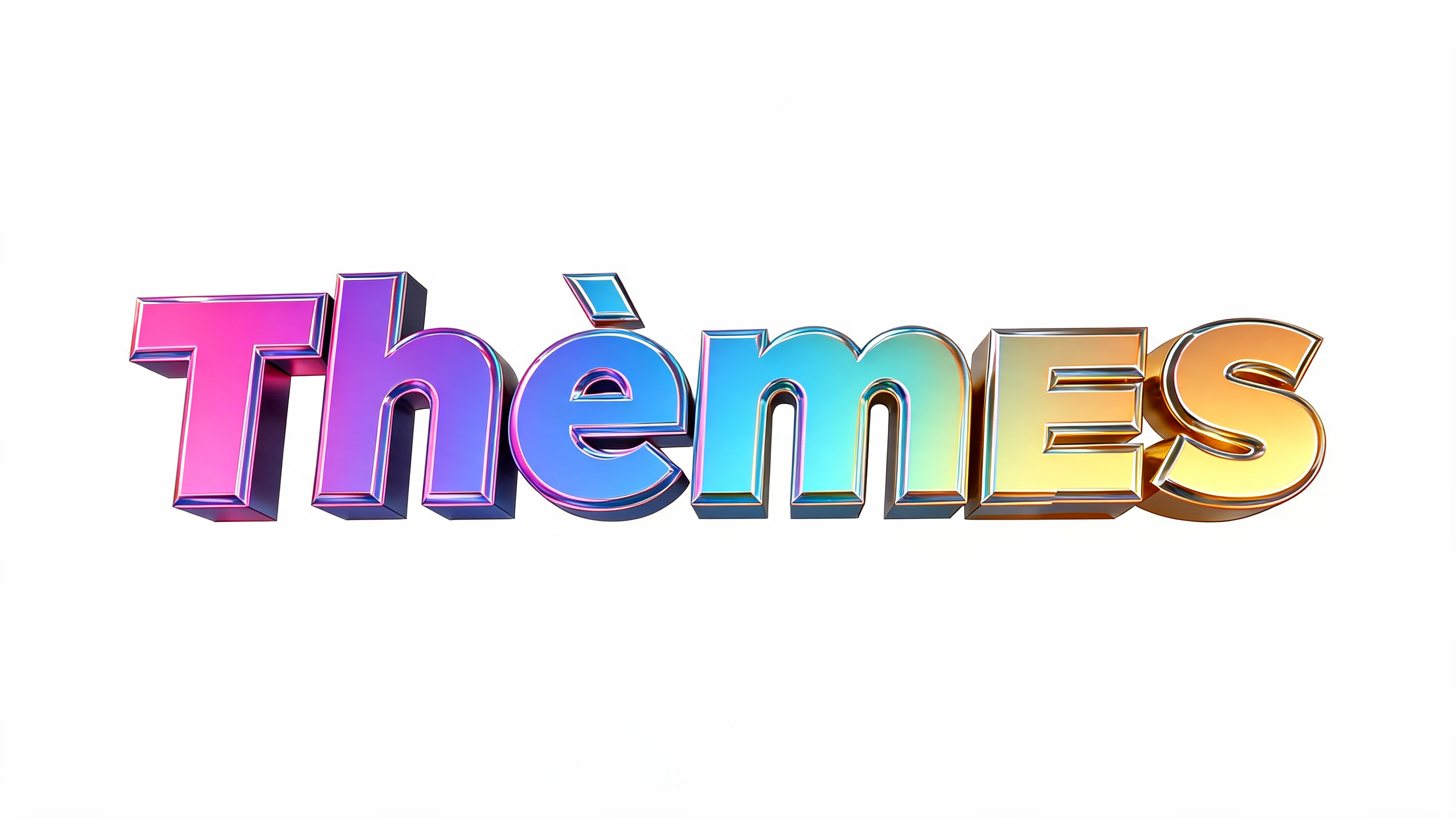 "Thèmes" — 3d Bold Holographic | AI Text Effect Generator