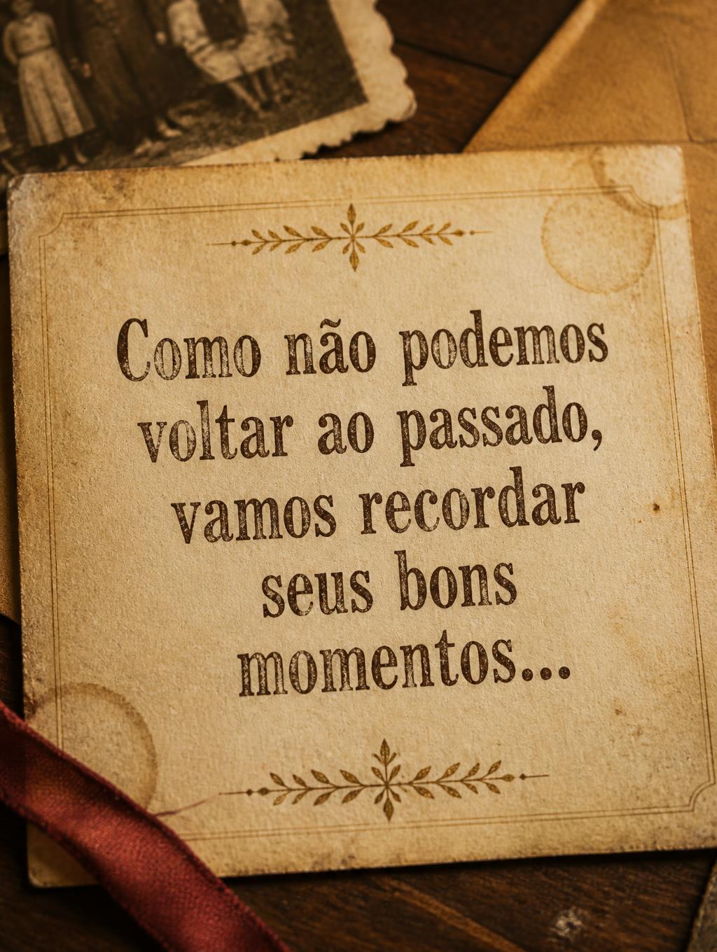 "Como não podemos voltar ao passado, vamos recordar seus bons momentos..." — Vintage | AI Text Effect Generator
