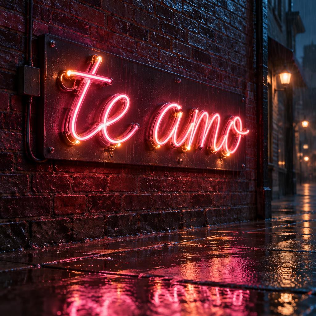 "te amo" — Neon Sign | AI Text Effect Generator