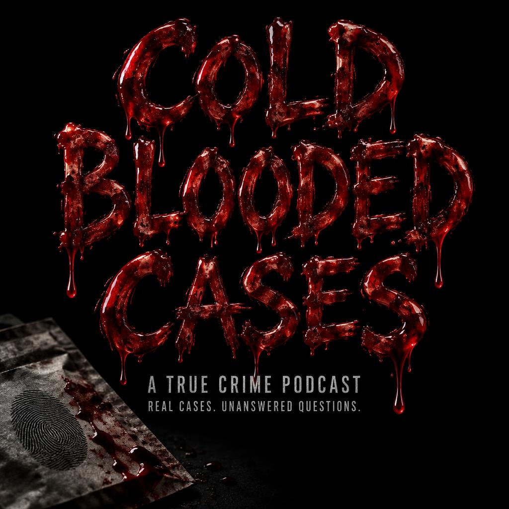 "COLD BLOODED CASES
A TRUE CRIME PODCAST
REAL CASES. UNANSWERED QUESTIONS." — Drip Font Blood | AI Text Effect Generator