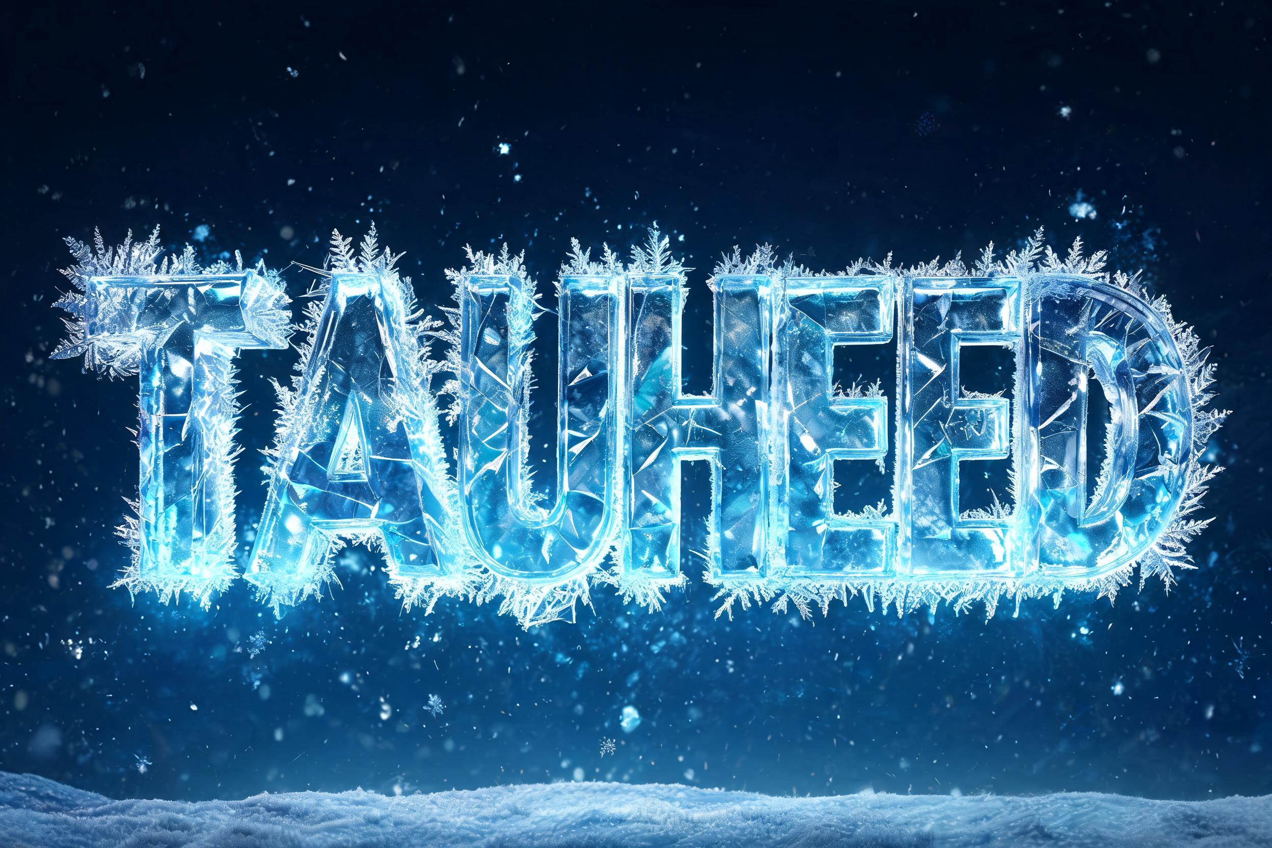 "Tauheed" — Ice Crystal | AI Text Effect Generator
