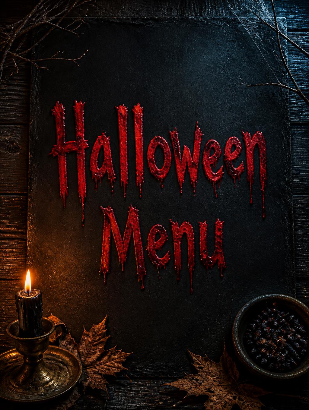 "Halloween　Menu" —  | AI Text Effect Generator
