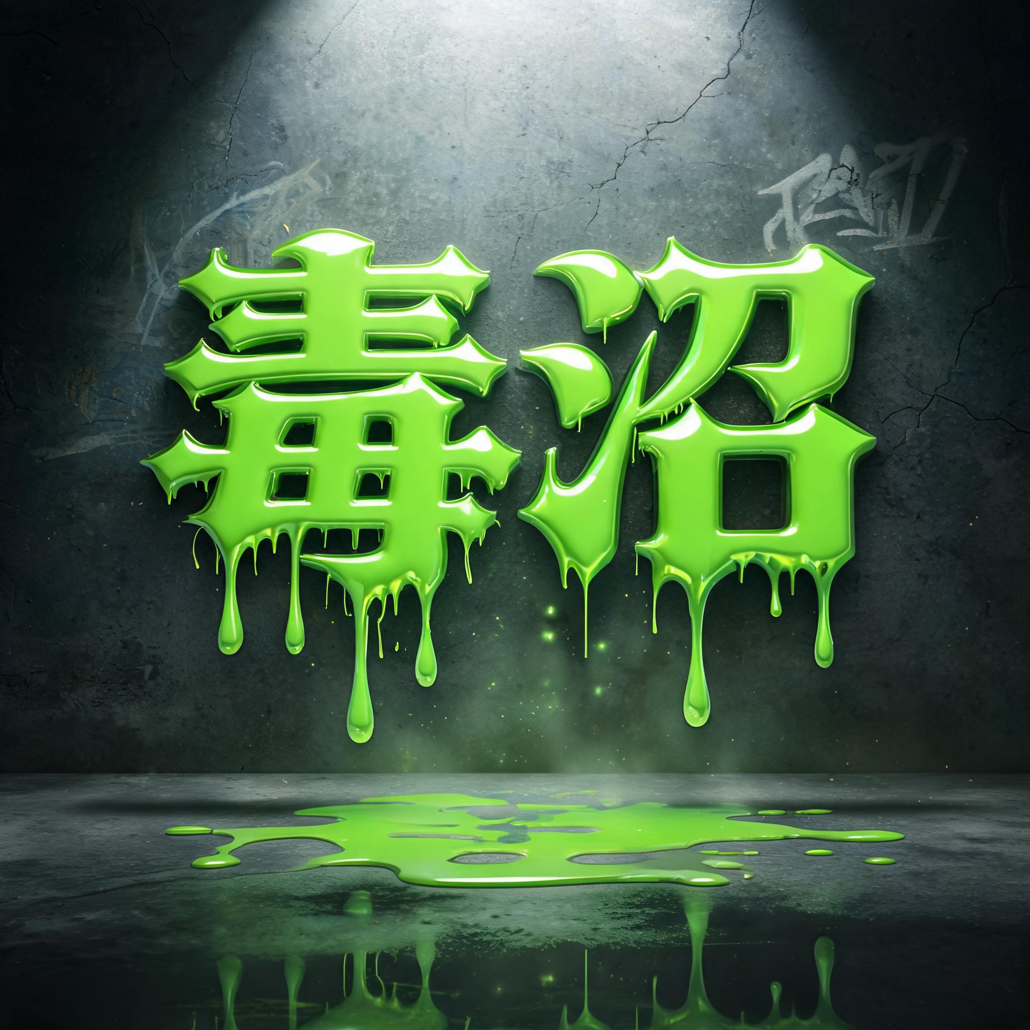 "毒沼" — Drip Font | AI Text Effect Generator