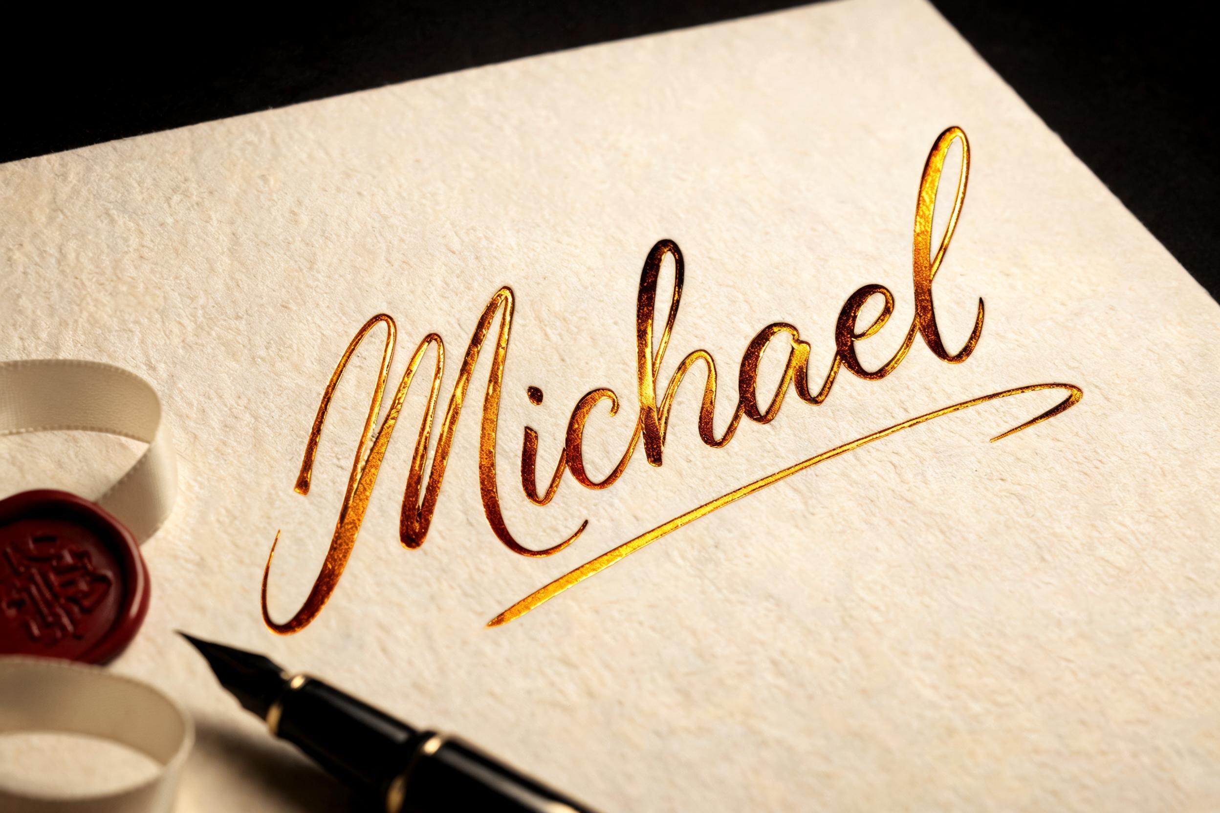 "Michael" — Cursive | AI Text Effect Generator