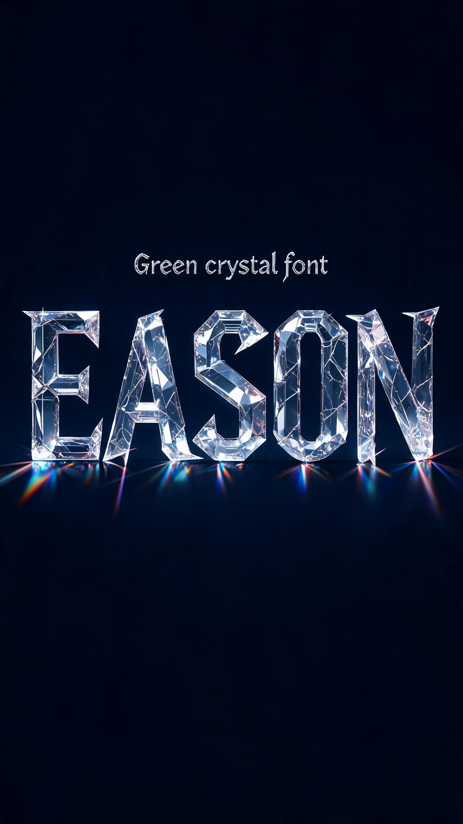 "Green crystal font "Eason"" — Glass | AI Text Effect Generator
