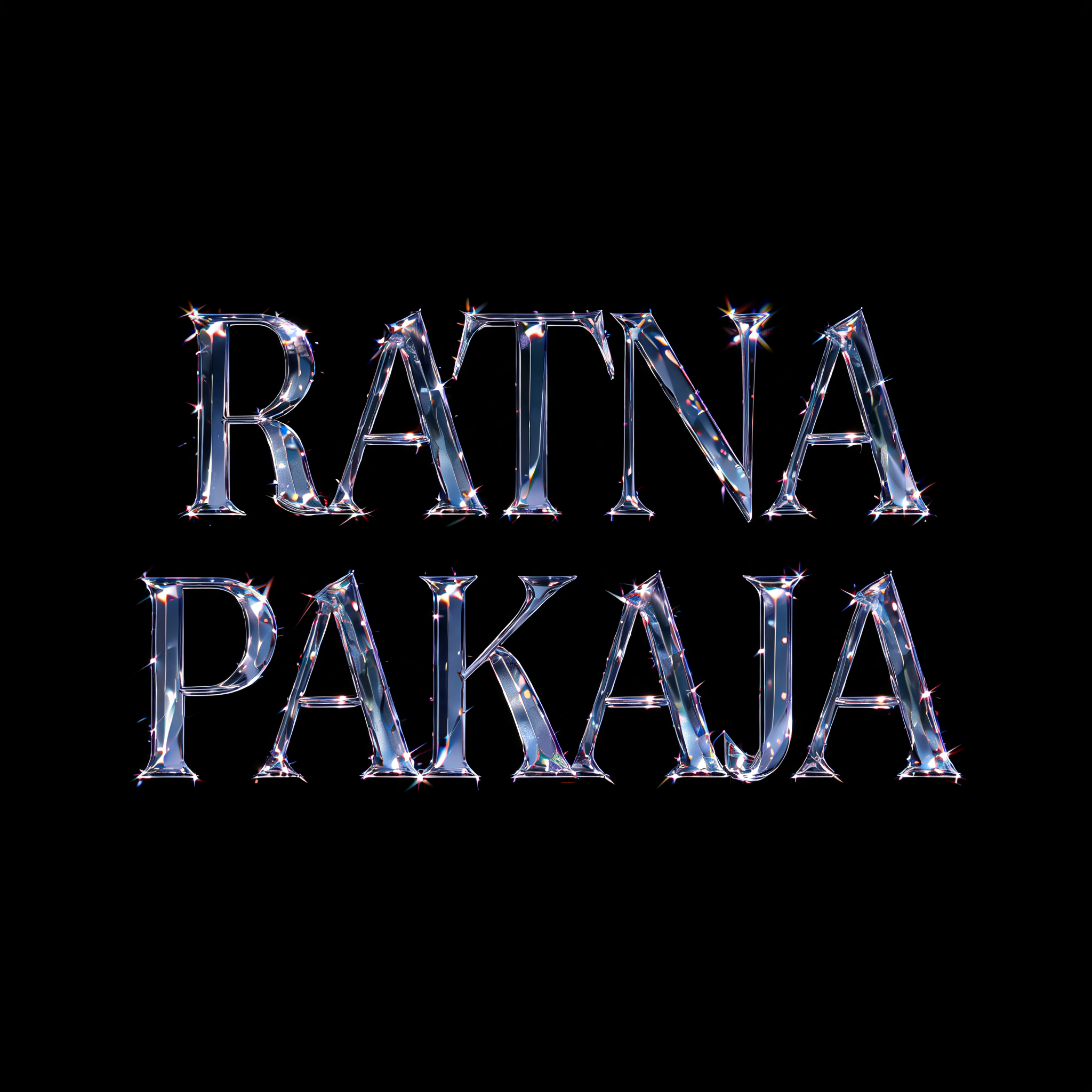 "RATNA
PAKAJA" — Glass | AI Text Effect Generator