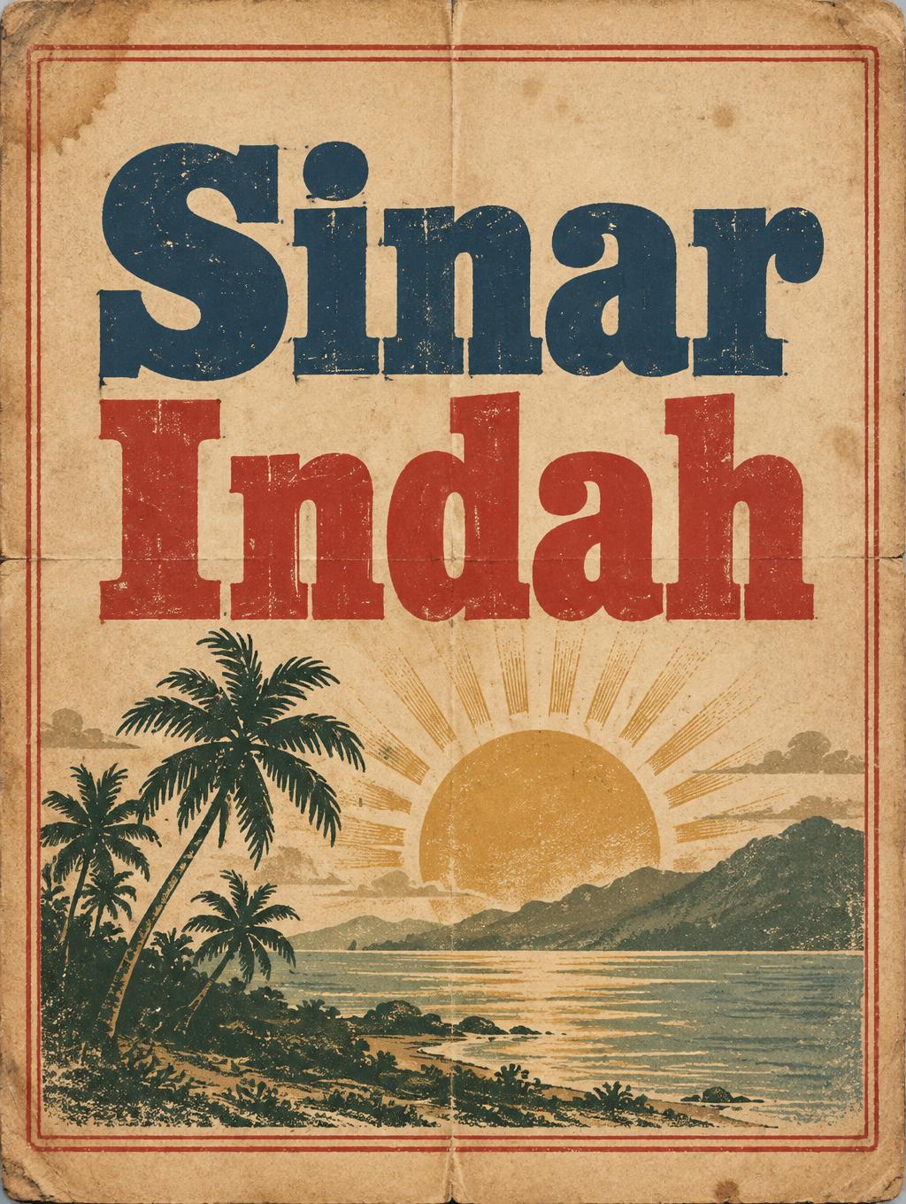 "Sinar Indah" — Vintage | AI Text Effect Generator