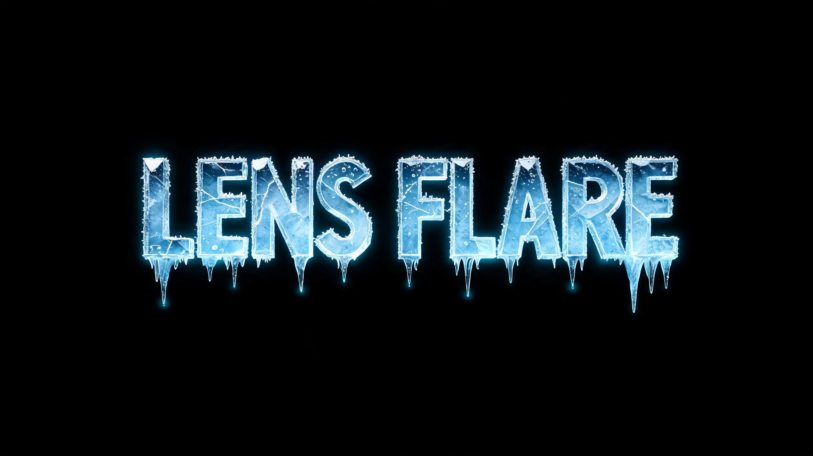 "LENS FLARE" — Glass Frozen | AI Text Effect Generator