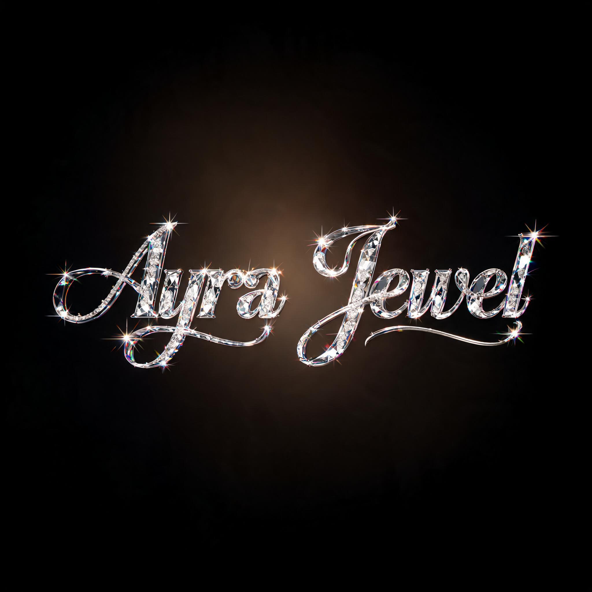 "Ayra Jewel" — Glass Crystal | AI Text Effect Generator