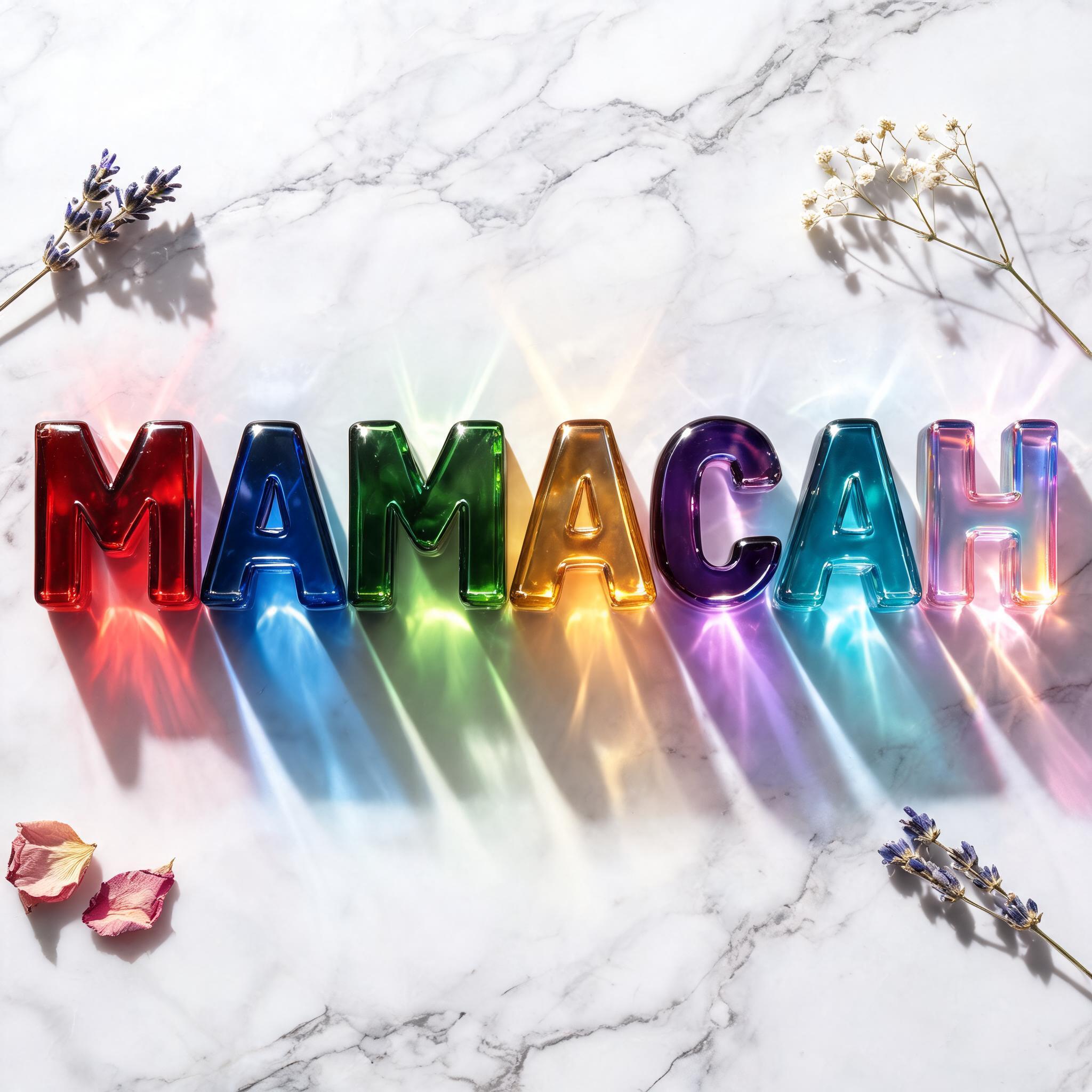 "MAMACAH" — Glass Color | AI Text Effect Generator
