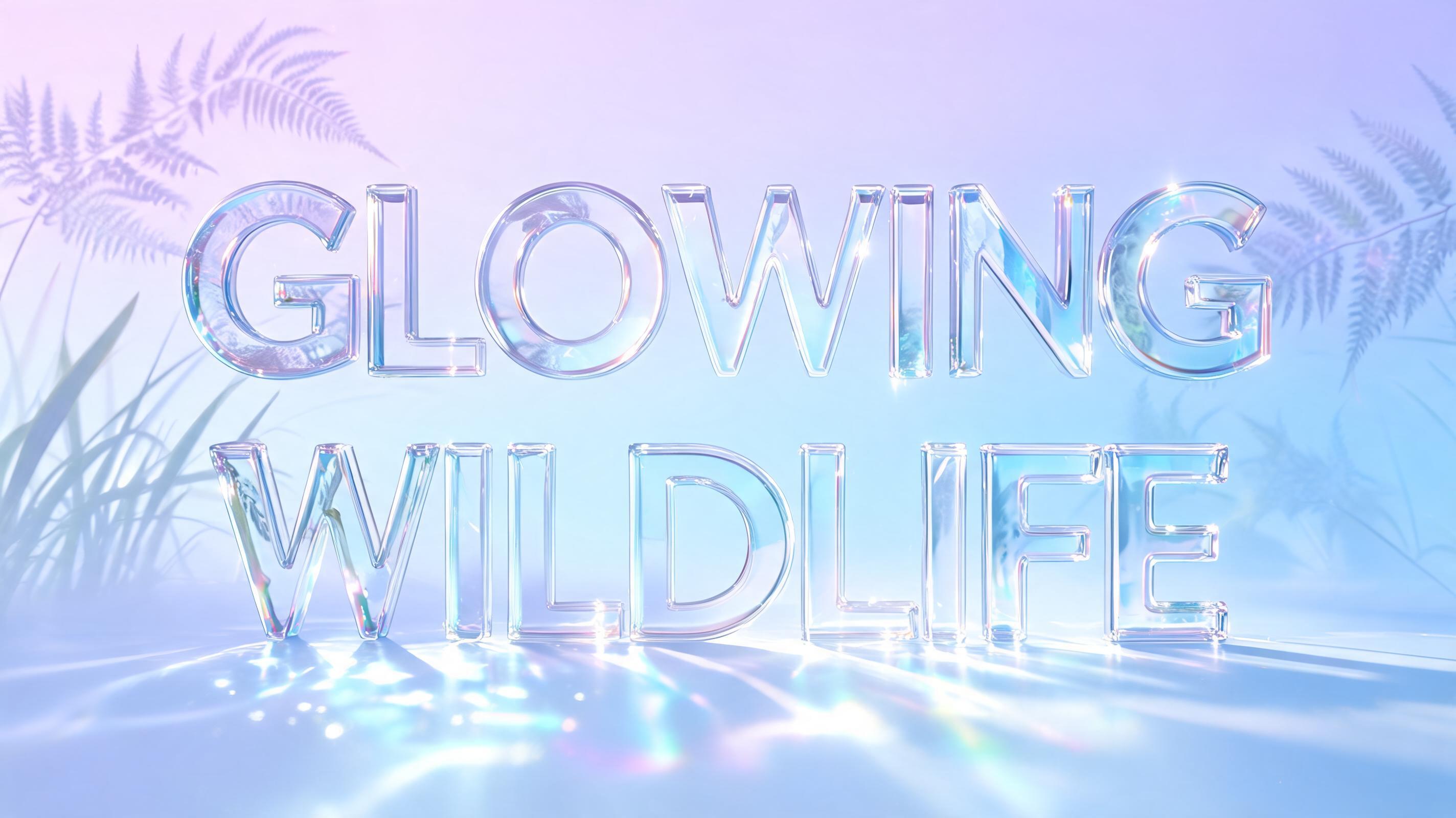 "GLOWING WILDLIFE" — Glass | AI Text Effect Generator