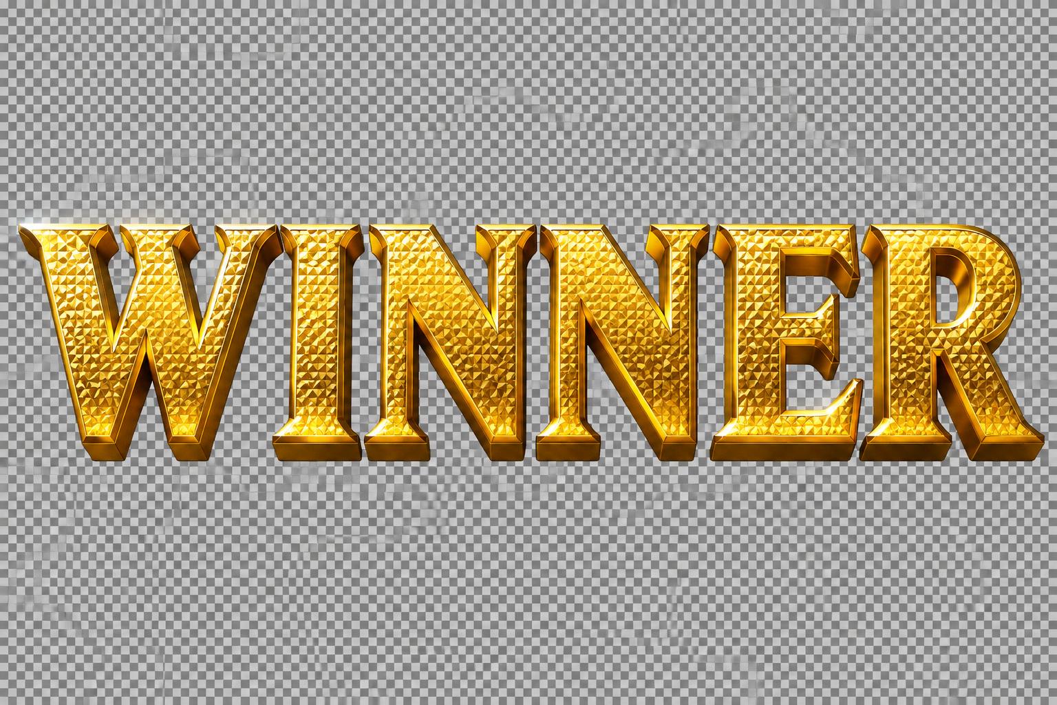 "WINNER" — 3d Bold Gold | AI Text Effect Generator