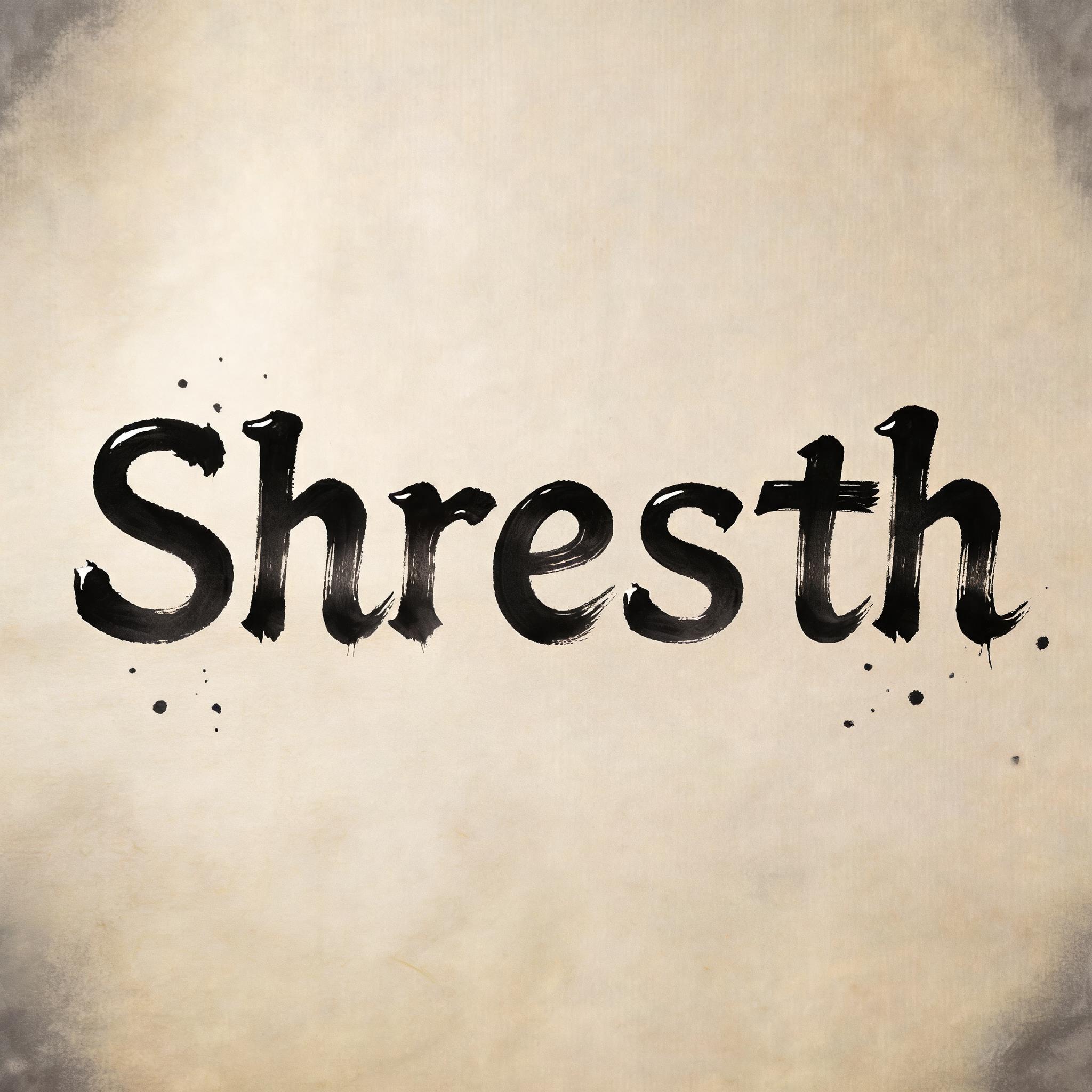 "Shreshth" — Brush Chinese Ink | AI Text Effect Generator