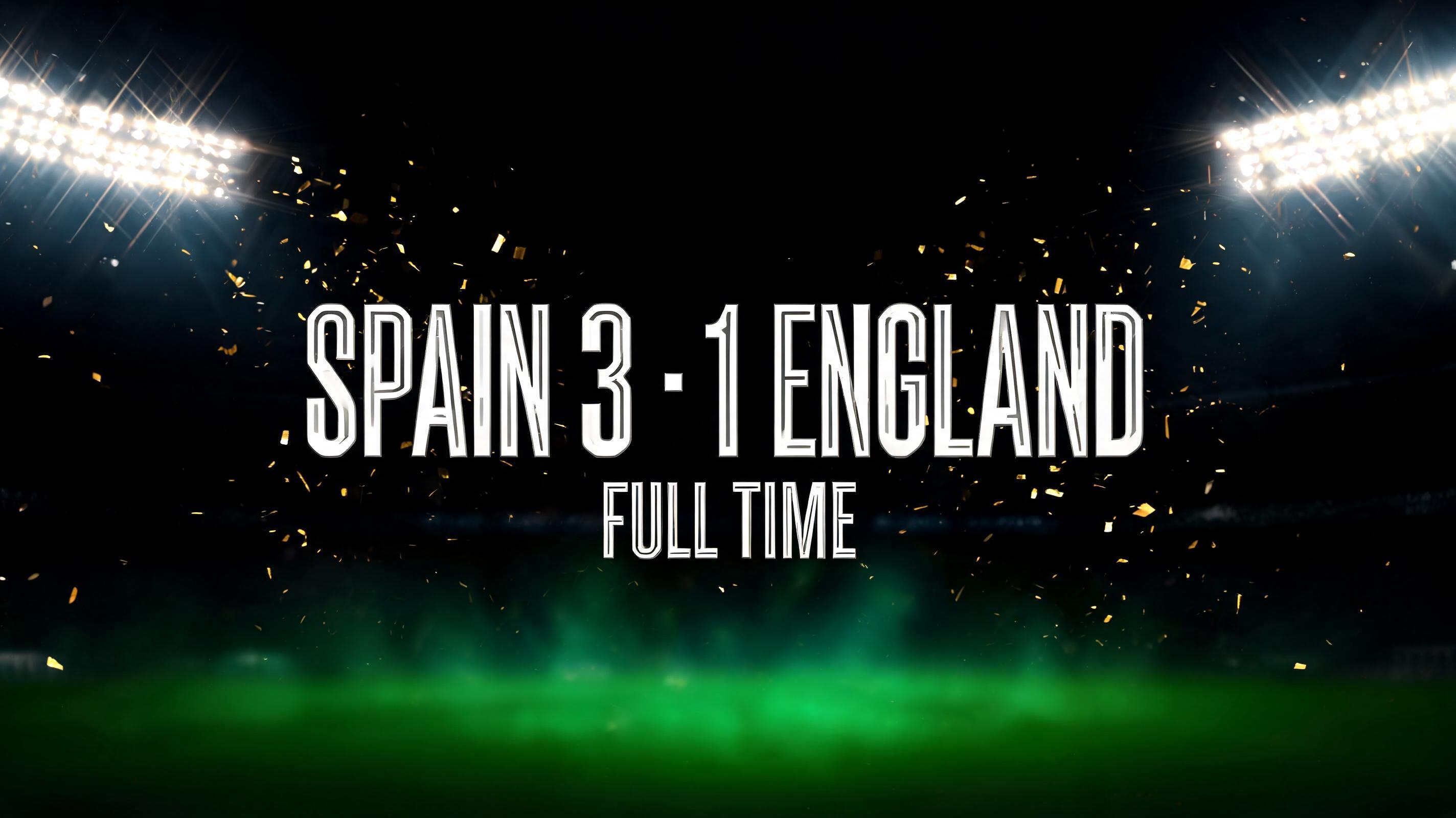 "SPAIN 3 · 1 ENGLAND
FULL TIME" — Sports Football | AI Text Effect Generator