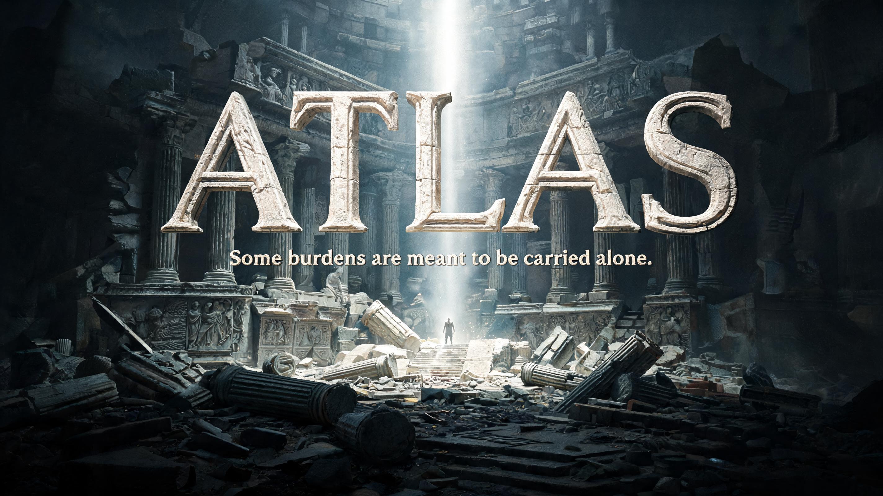 "ATLAS
Some burdens are meant to be carried alone." — Cinematic | AI Text Effect Generator