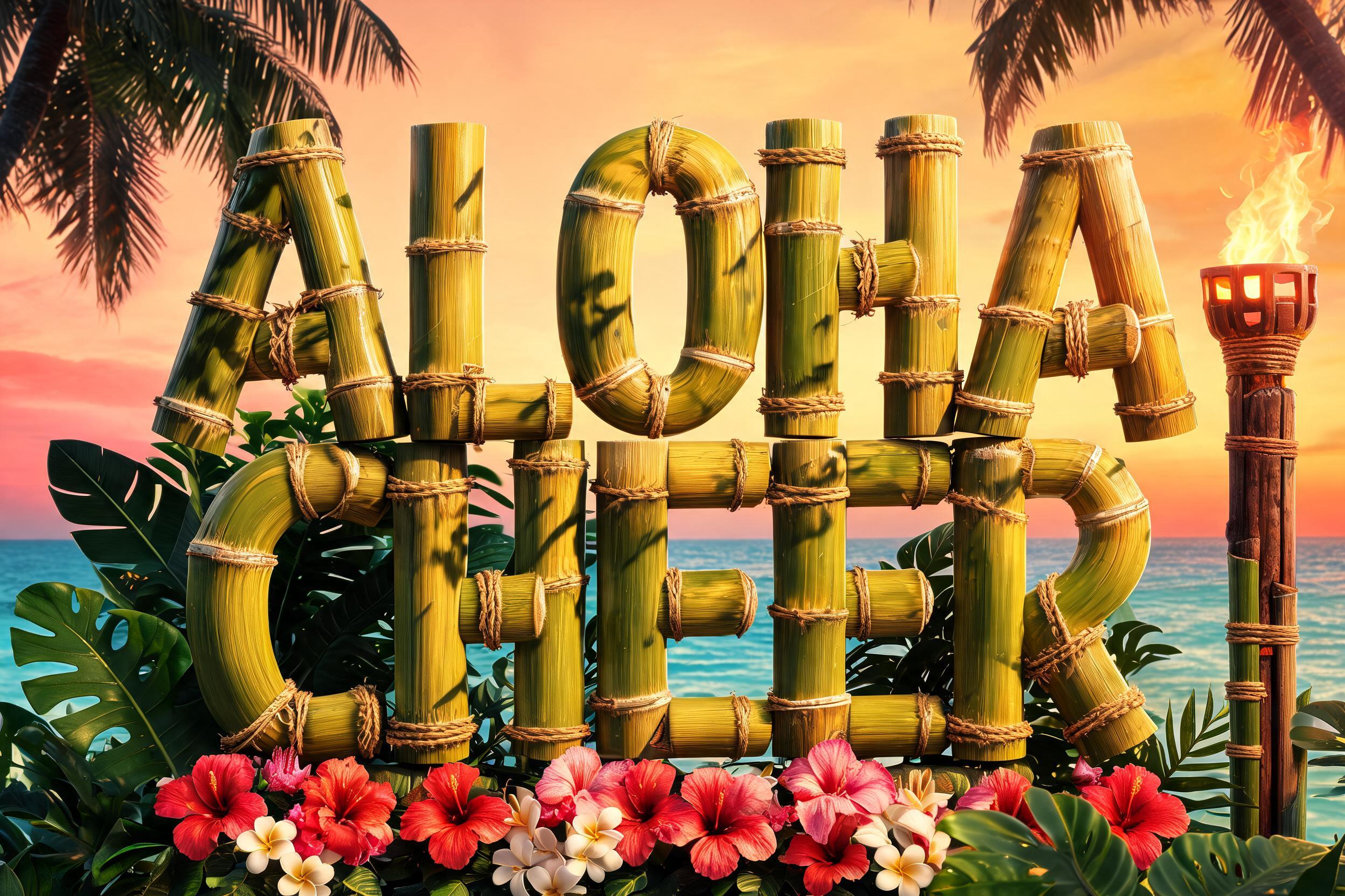 "Aloha Cheer" — Hawaiian | AI Text Effect Generator
