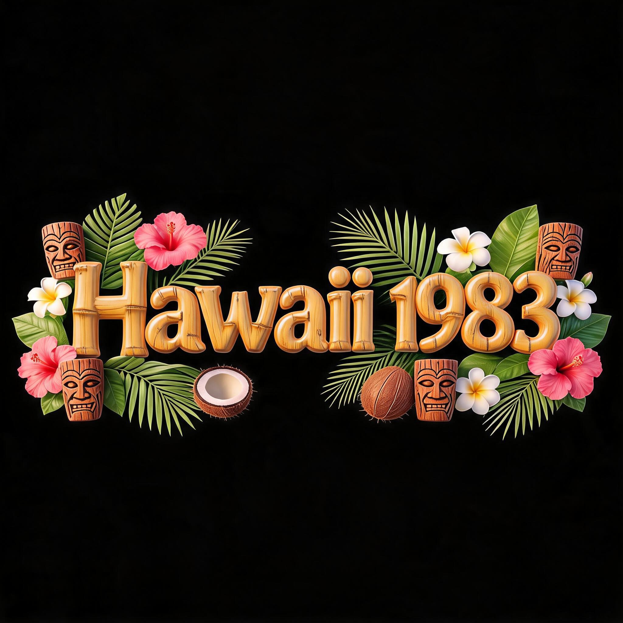 "Hawaii 1983" — Hawaiian | AI Text Effect Generator