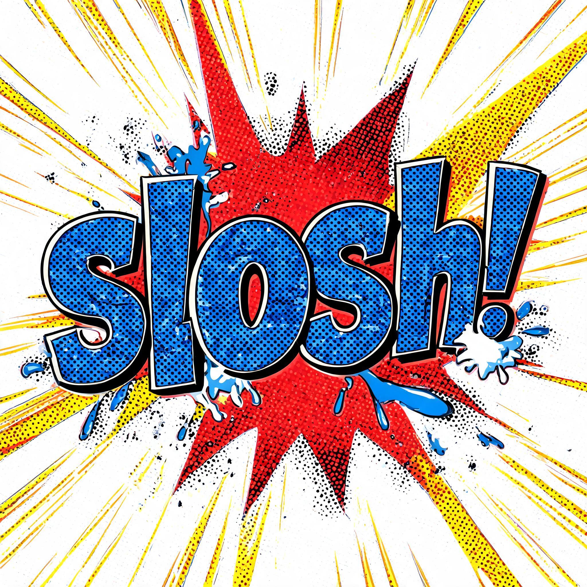 "slosh!" — Comic Book | AI Text Effect Generator