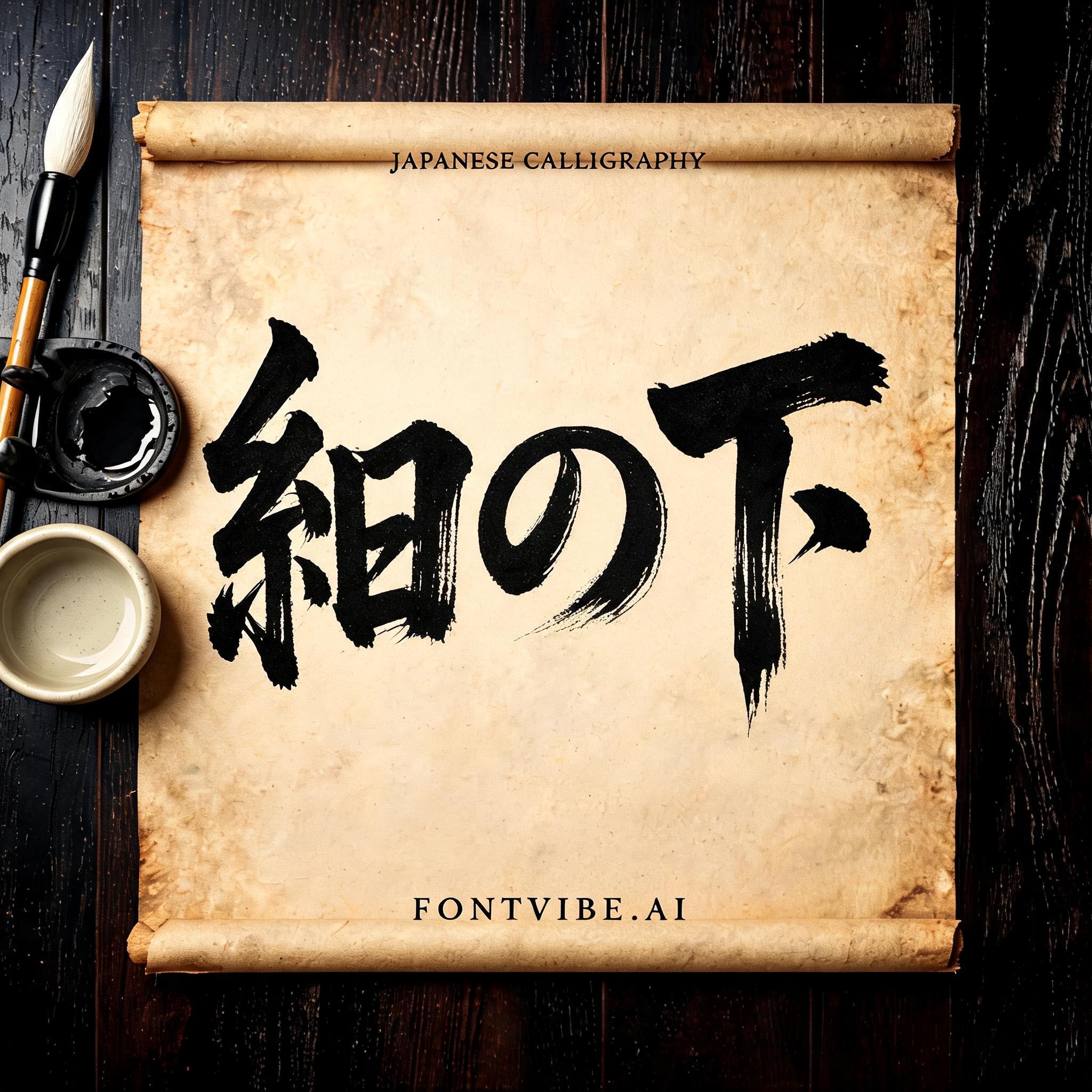 "紺の下" — Brush Japanese Ink | AI Text Effect Generator