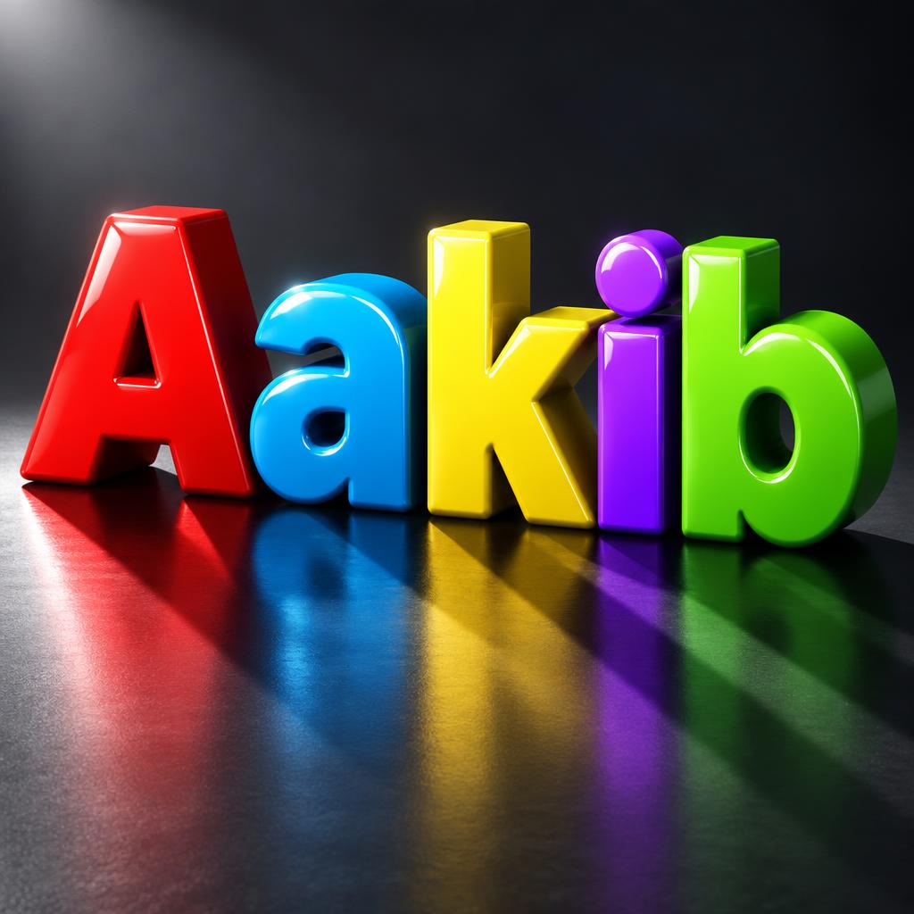 "Aakib" — 3d Bold | AI Text Effect Generator