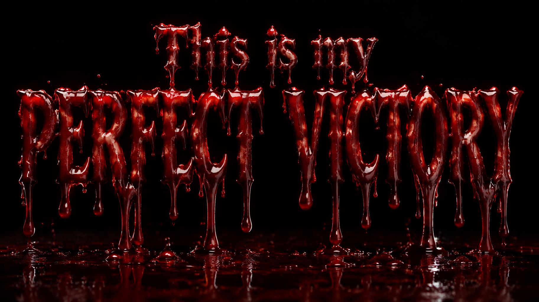 "This is my PERFECT VICTORY" — Drip Font Blood | AI Text Effect Generator