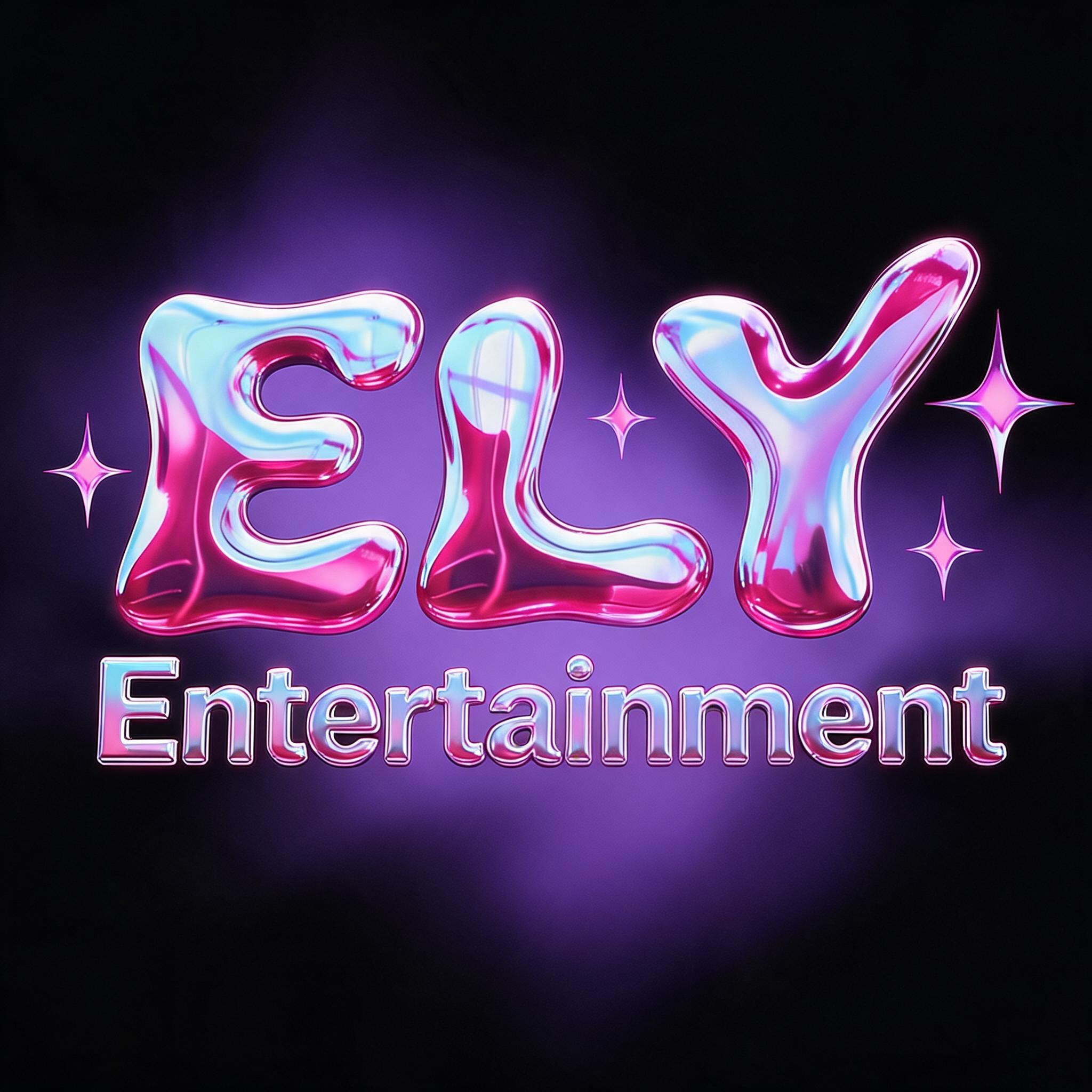 "ELY Entertainment" — Y2k text effect