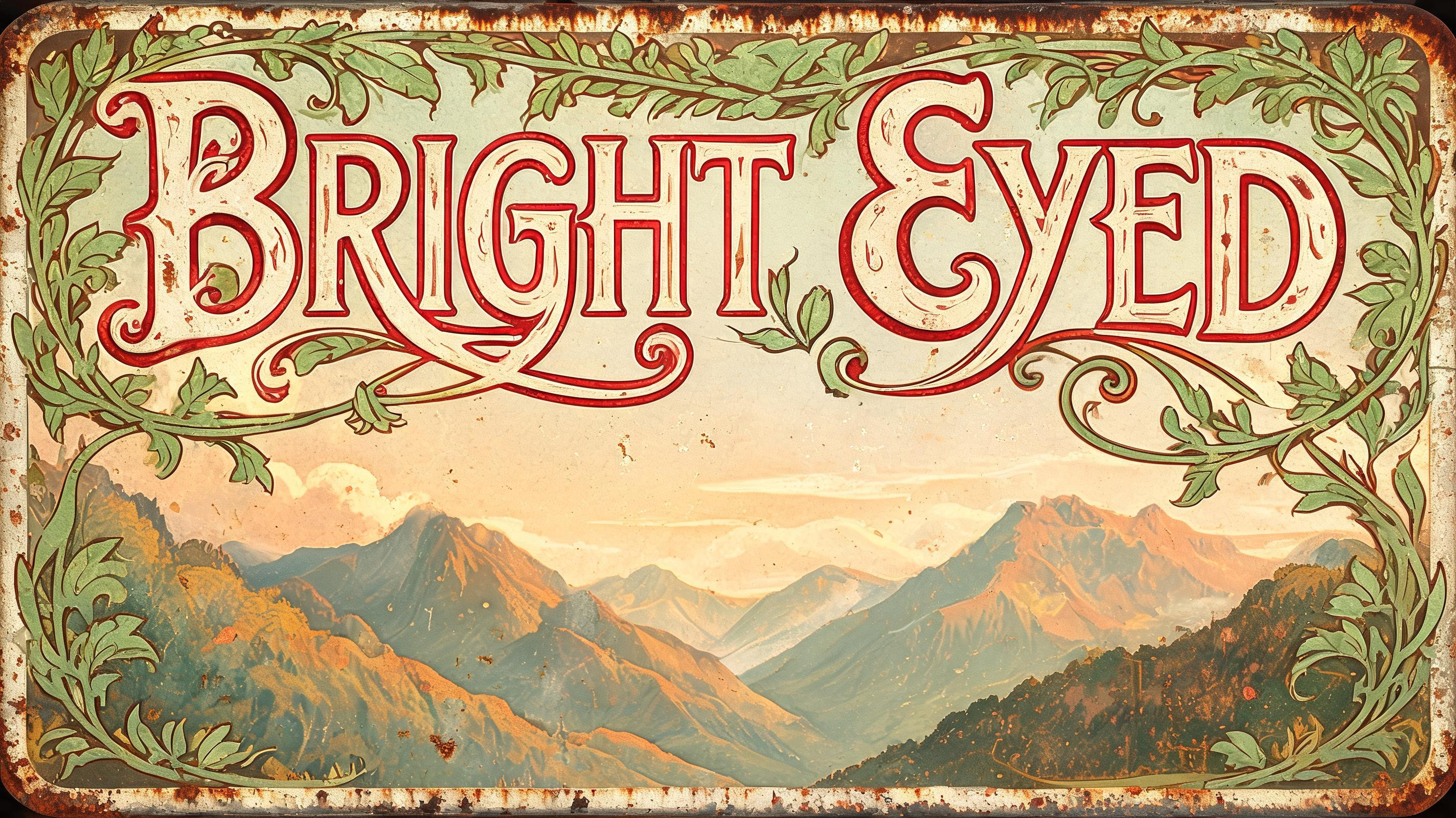 "Bright Eyed" — Vintage text effect
