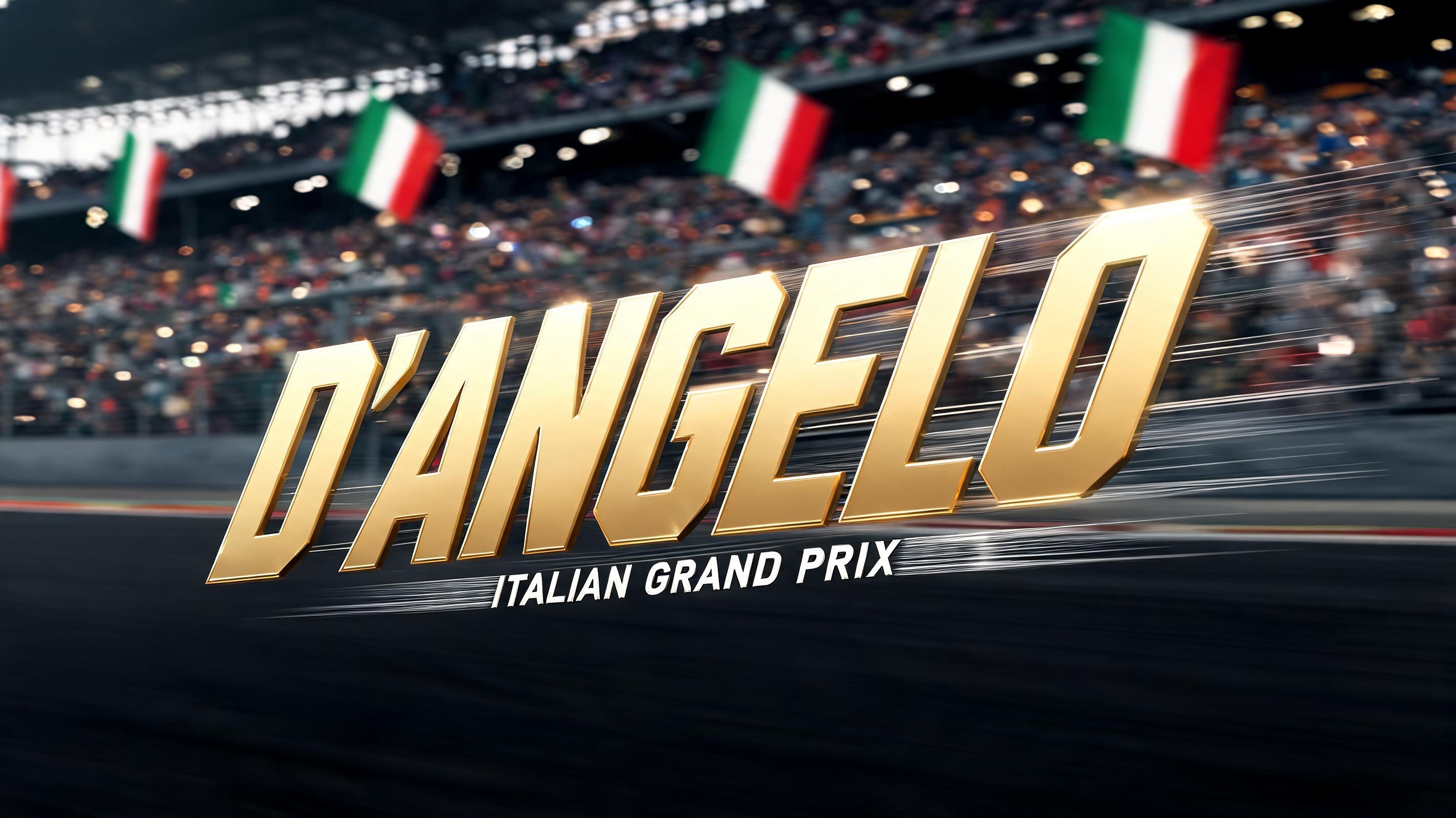 "D'Angelo" — Racing | AI Text Effect Generator