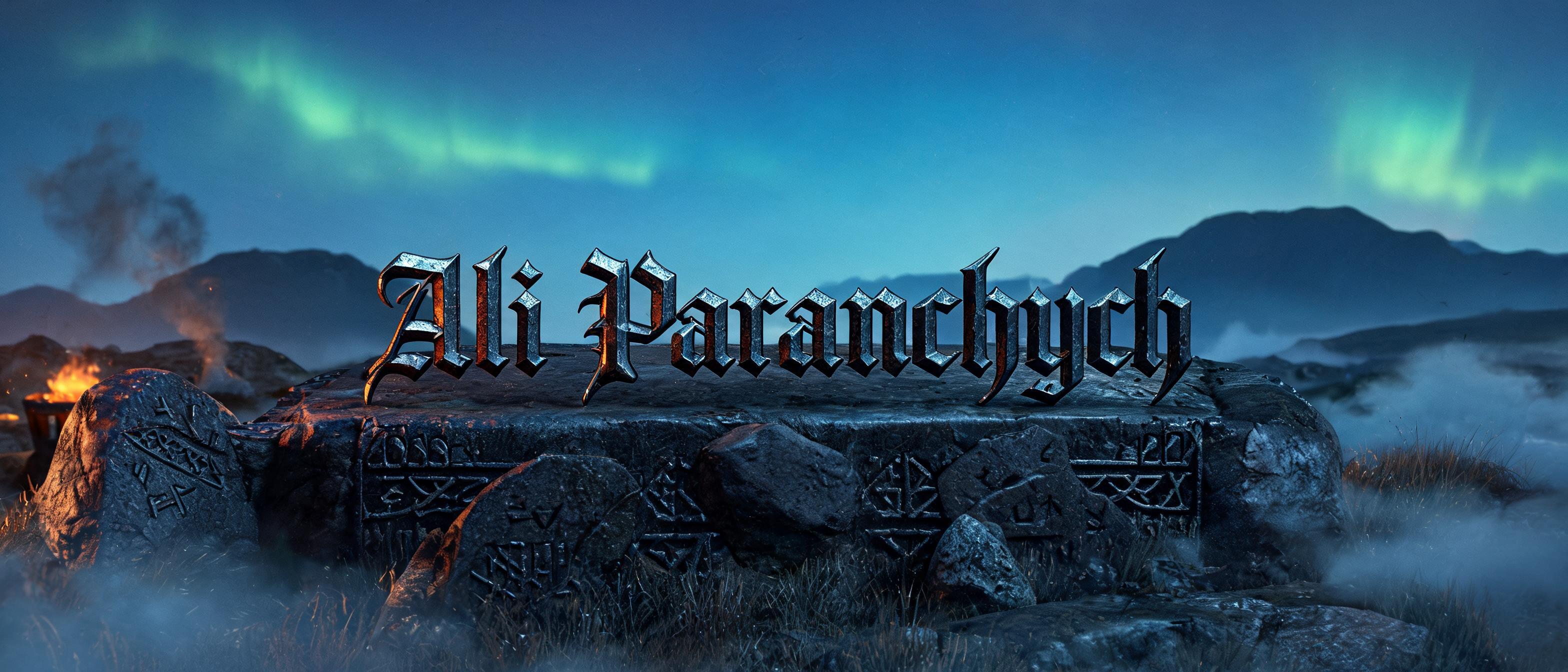 "Ali Paranchych" — Viking | AI Text Effect Generator