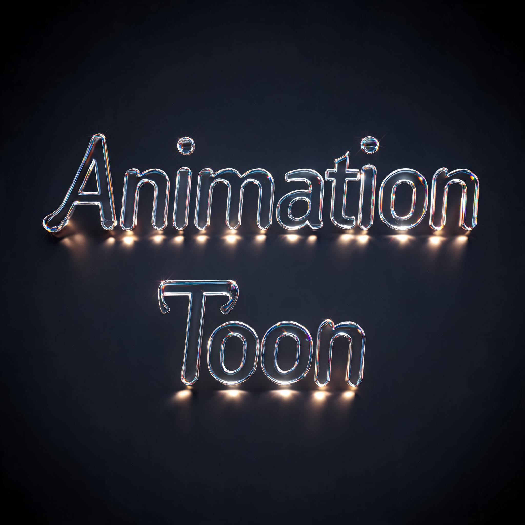 "Animation Toon" — Glass | AI Text Effect Generator