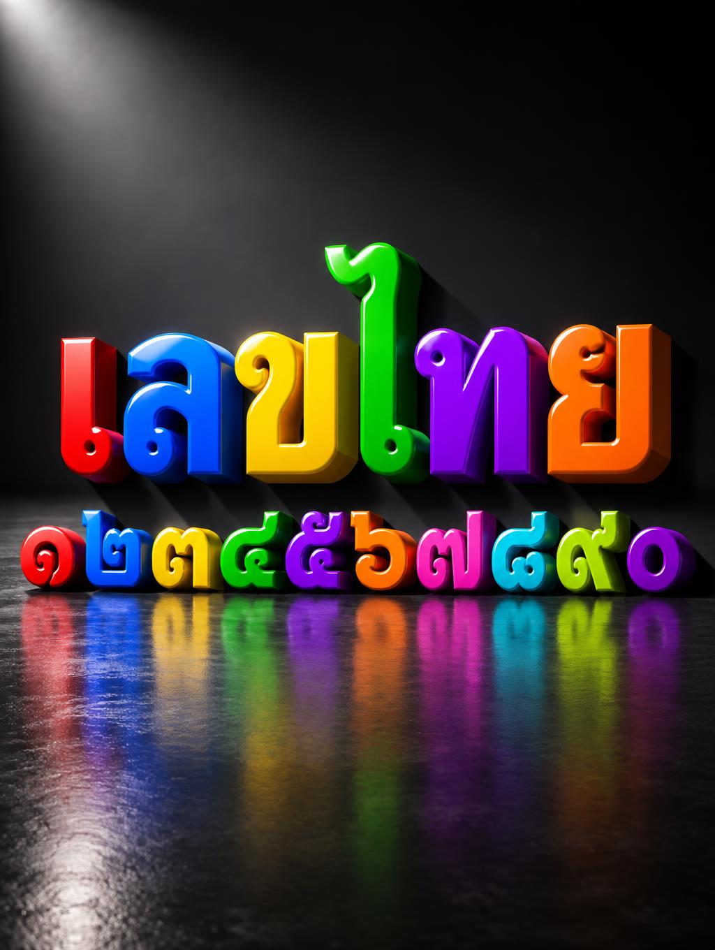 "เลขไทย
๑ ๒ ๓ ๔ ๕ ๖ ๗ ๘ ๙ ๐" — 3d Bold | AI Text Effect Generator