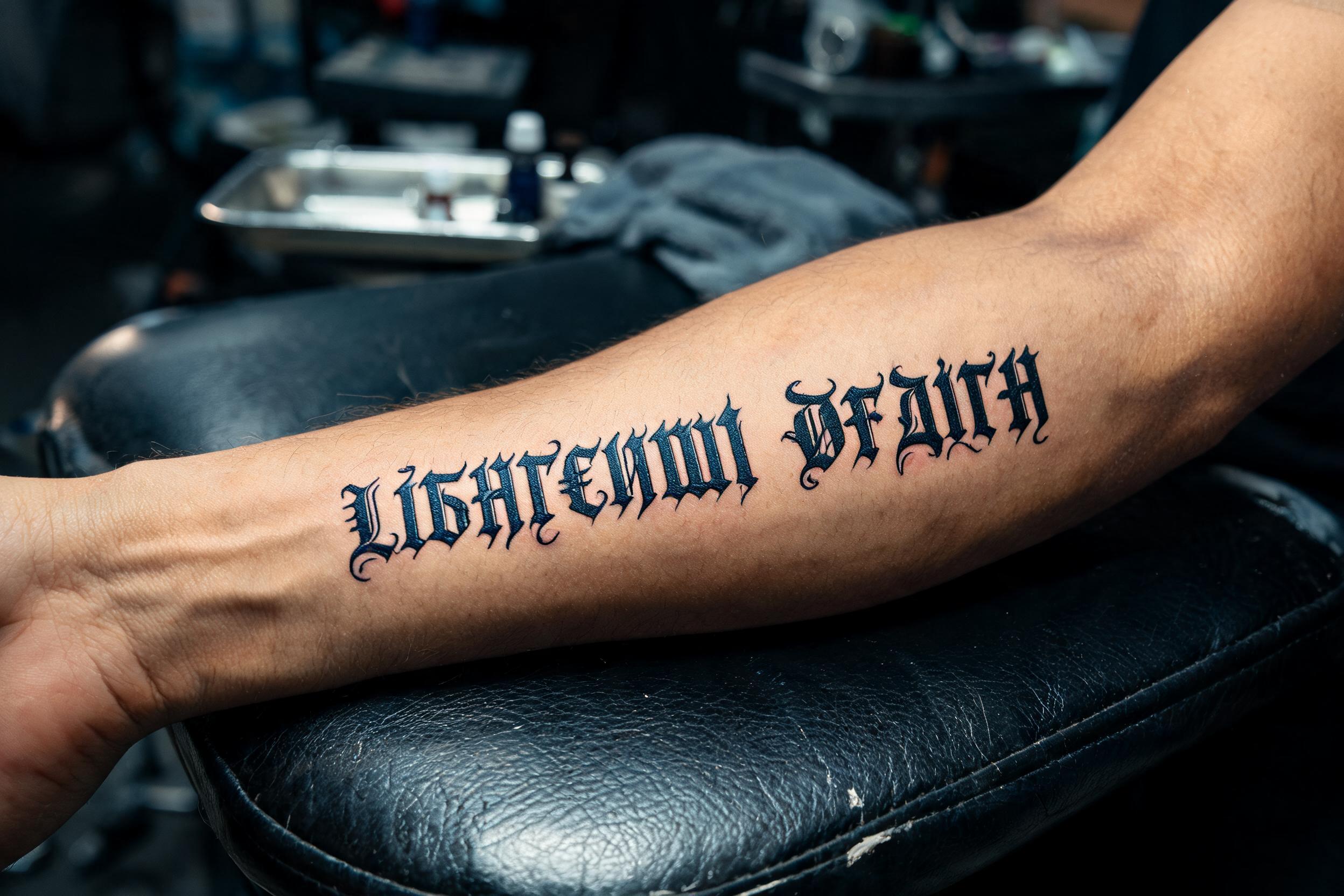 "LIБНГЄИШI ЂFДIГН" — Tattoo | AI Text Effect Generator