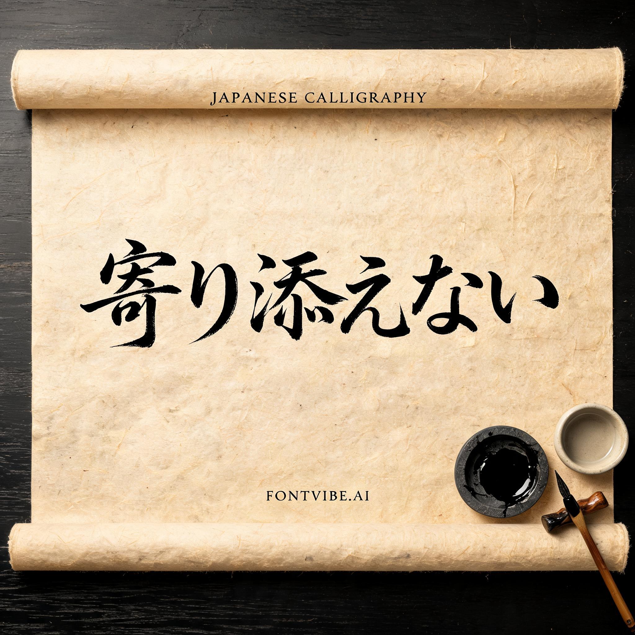 "寄り添えない" — Brush Japanese Ink | AI Text Effect Generator