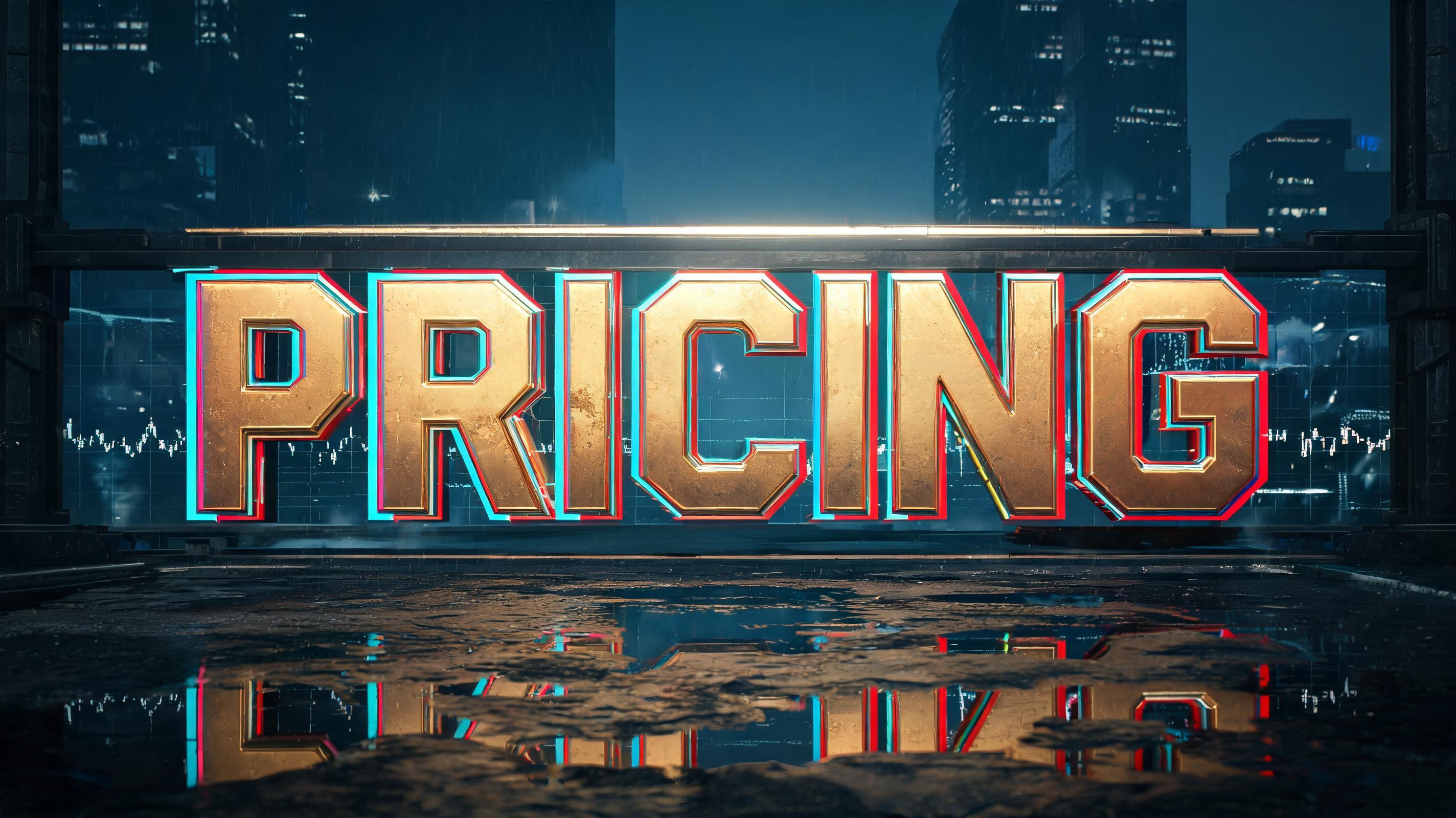 "Pricing " — Metallic | AI Text Effect Generator