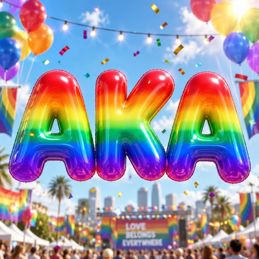 "AKA" — Rainbow | AI Text Effect Generator