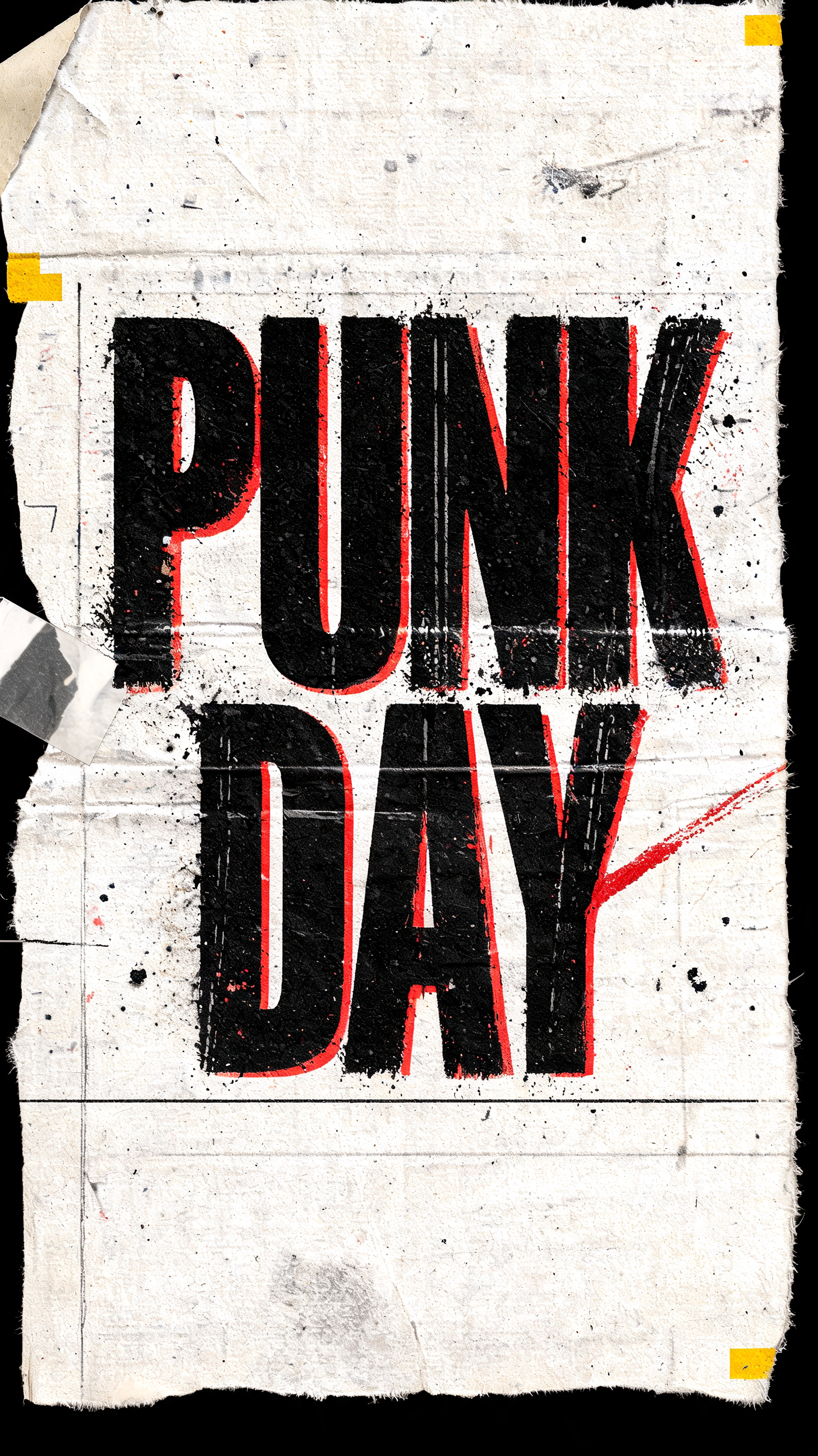 "PUNK DAY" — Grunge text effect