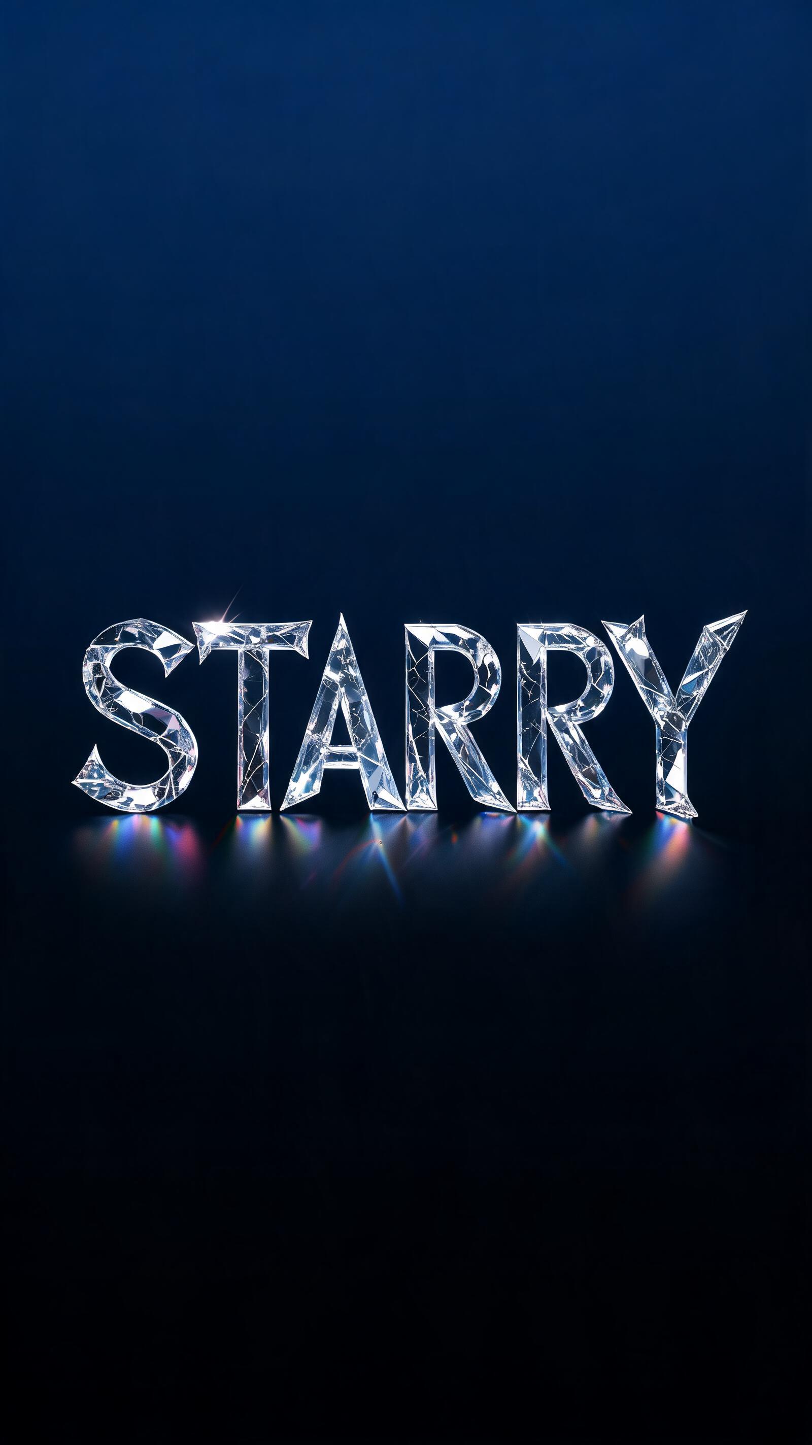 "STARRY" — Glass | AI Text Effect Generator