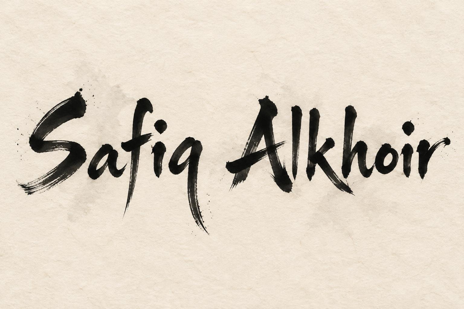 "Safiq Alkhoir" — Brush Japanese Ink | AI Text Effect Generator